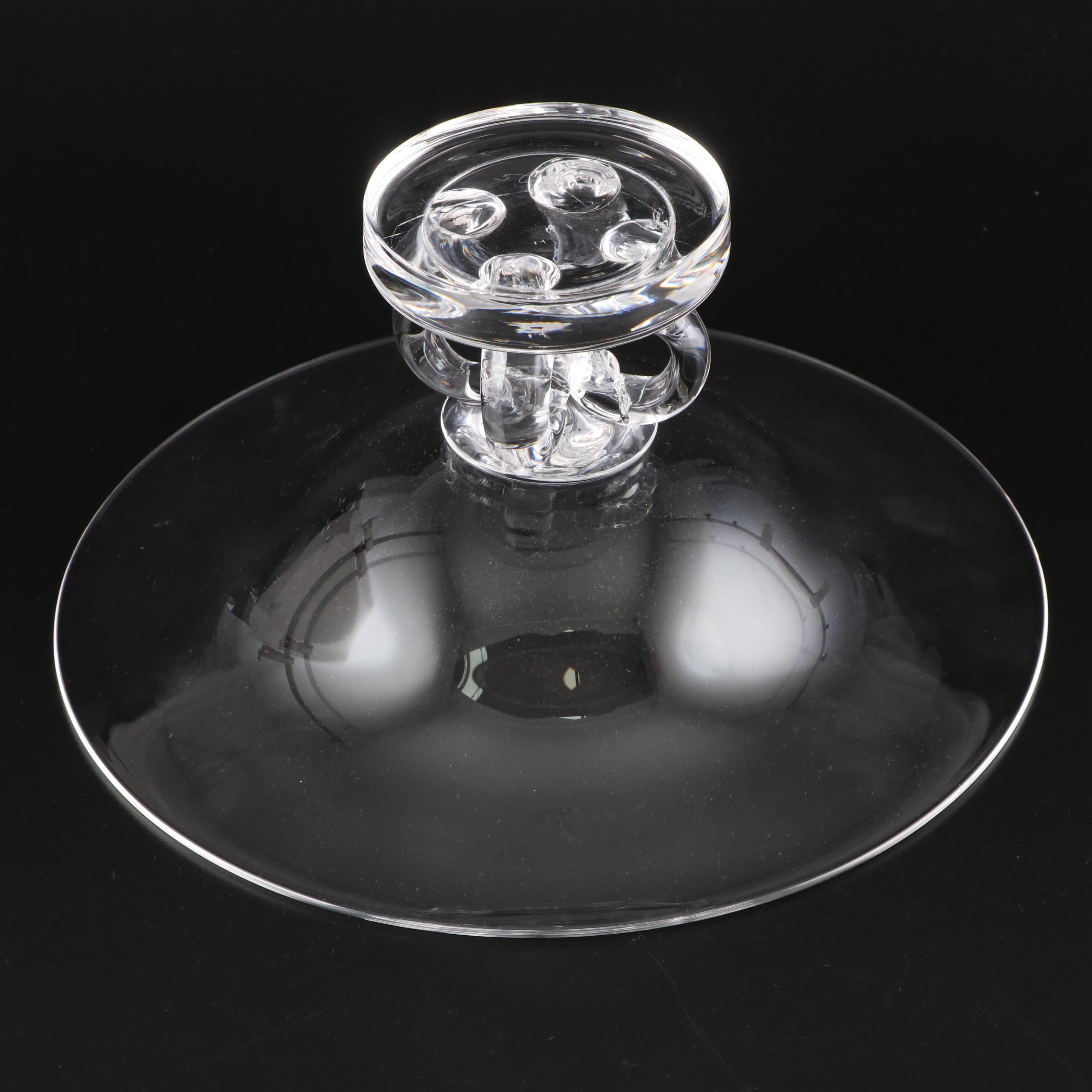 Steuben Art Glass Pedestal Bowl Designed by George Thompson