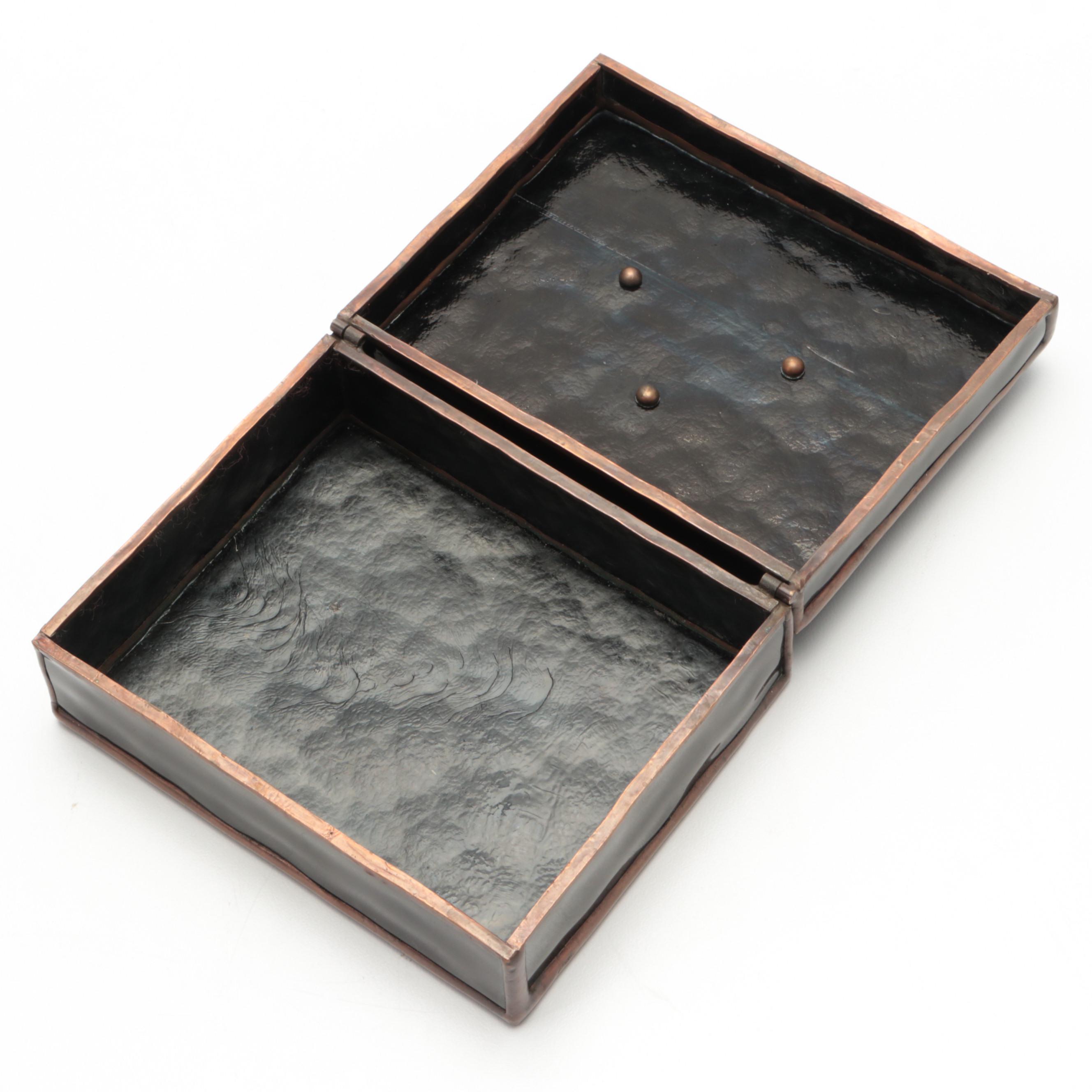 Chinese Sang de Boeuf Vase, 19th Century with Artist Signed Iridescent Glass Box