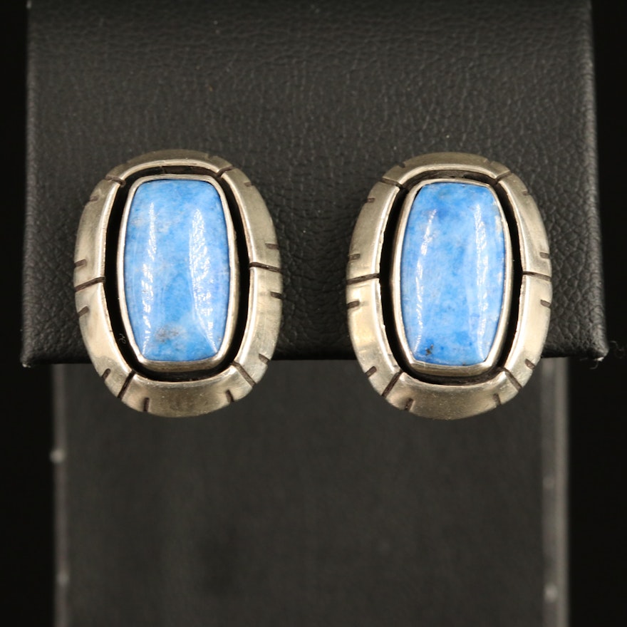 Ivan Kee Navajo Diné Sterling Lapis Lazuli Earrings