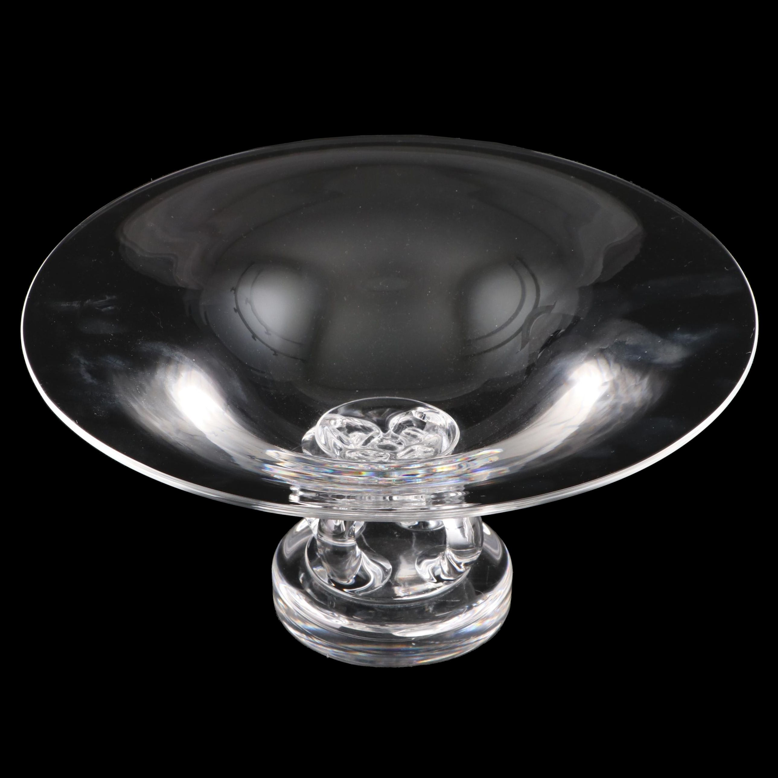 Steuben Art Glass Pedestal Bowl Designed by George Thompson