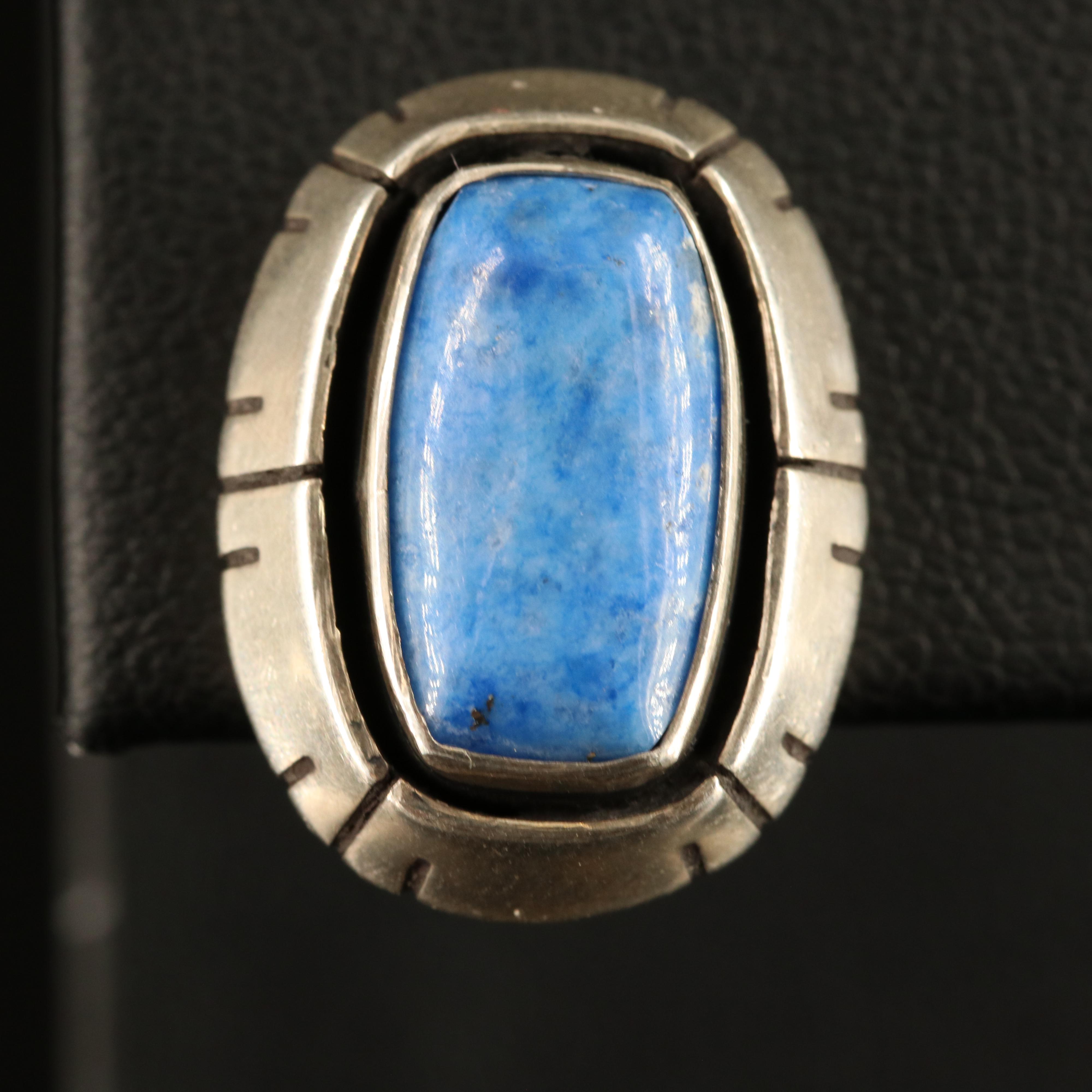 Ivan Kee Navajo Diné Sterling Lapis Lazuli Earrings