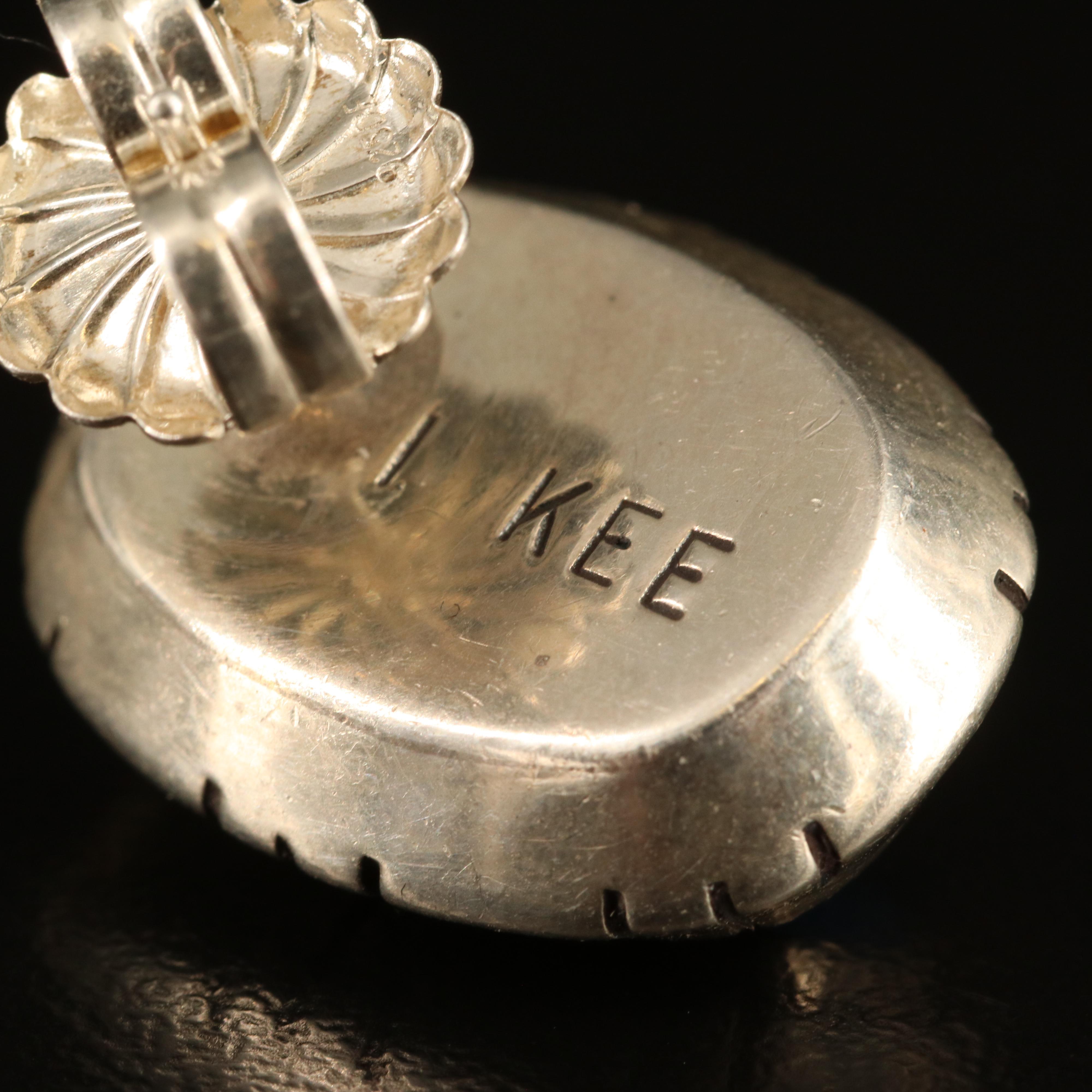 Ivan Kee Navajo Diné Sterling Lapis Lazuli Earrings