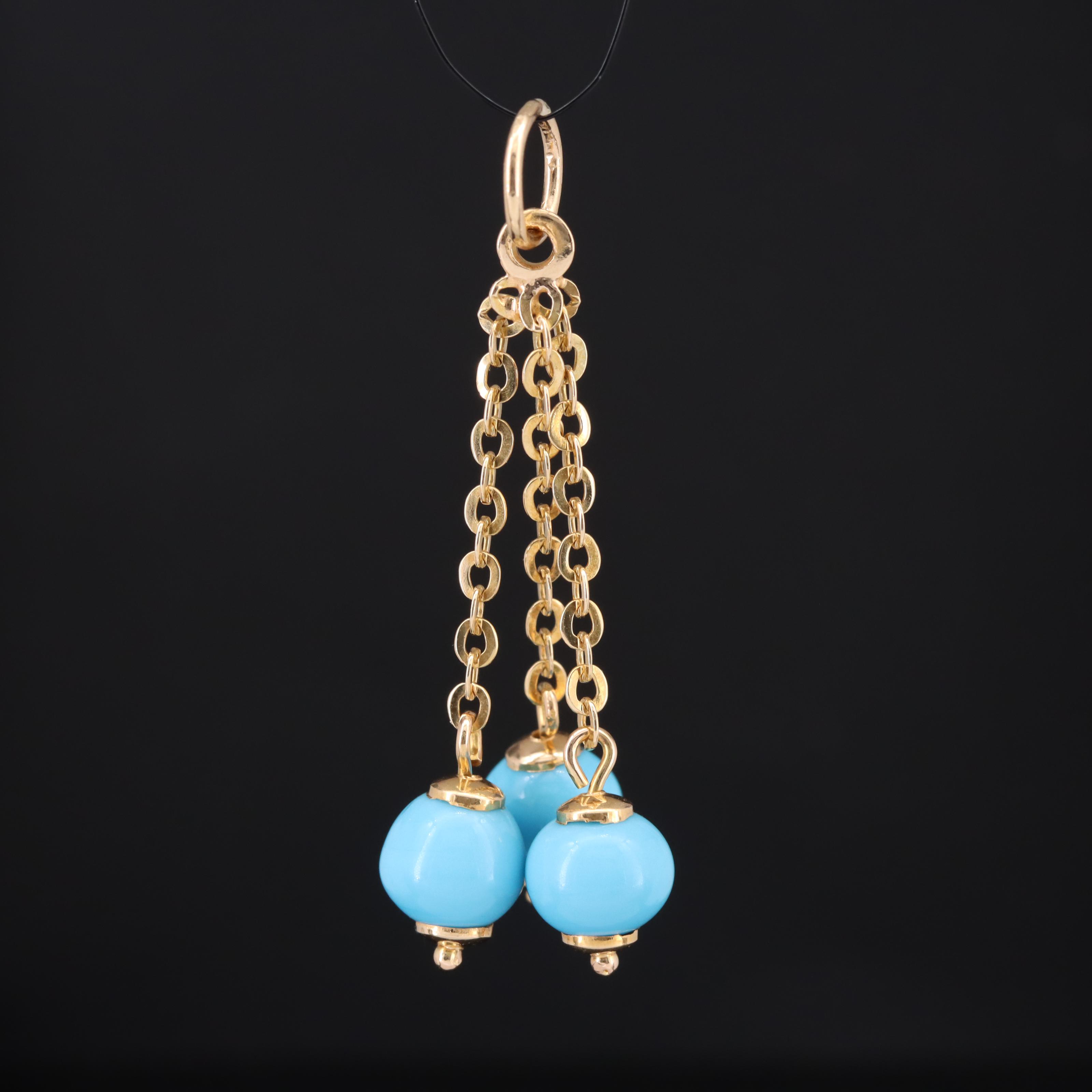 18K Glass Tassel Pendant