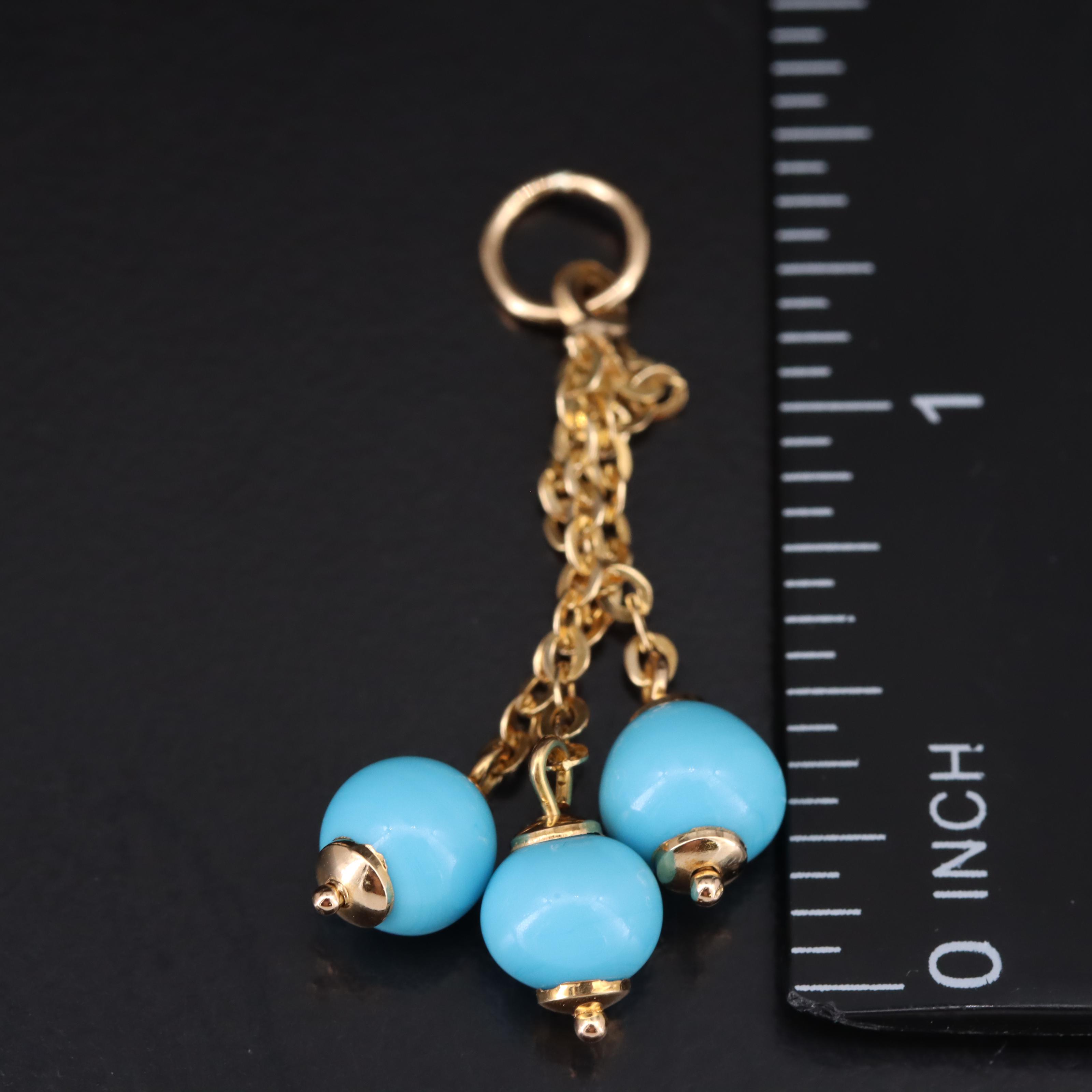 18K Glass Tassel Pendant