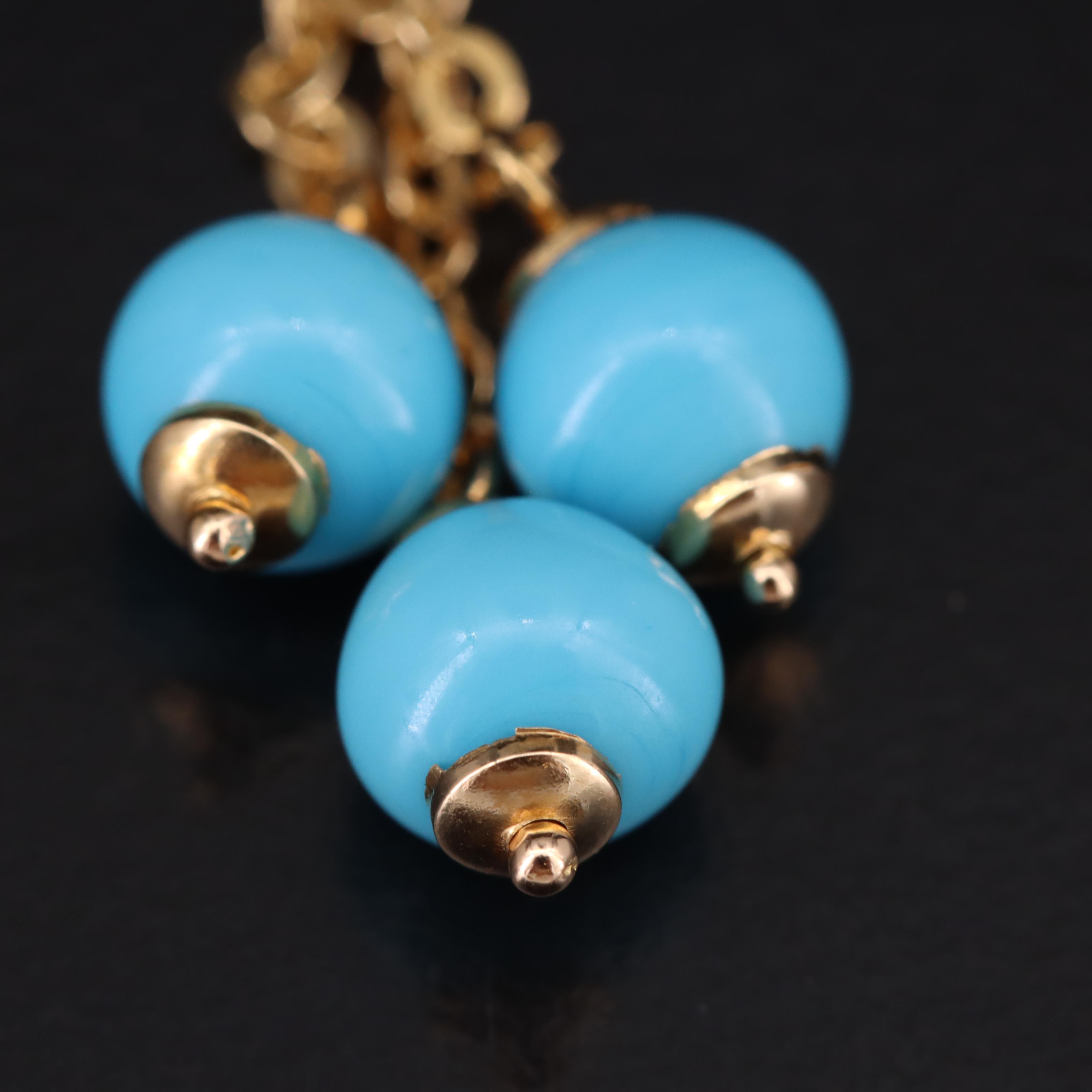 18K Glass Tassel Pendant