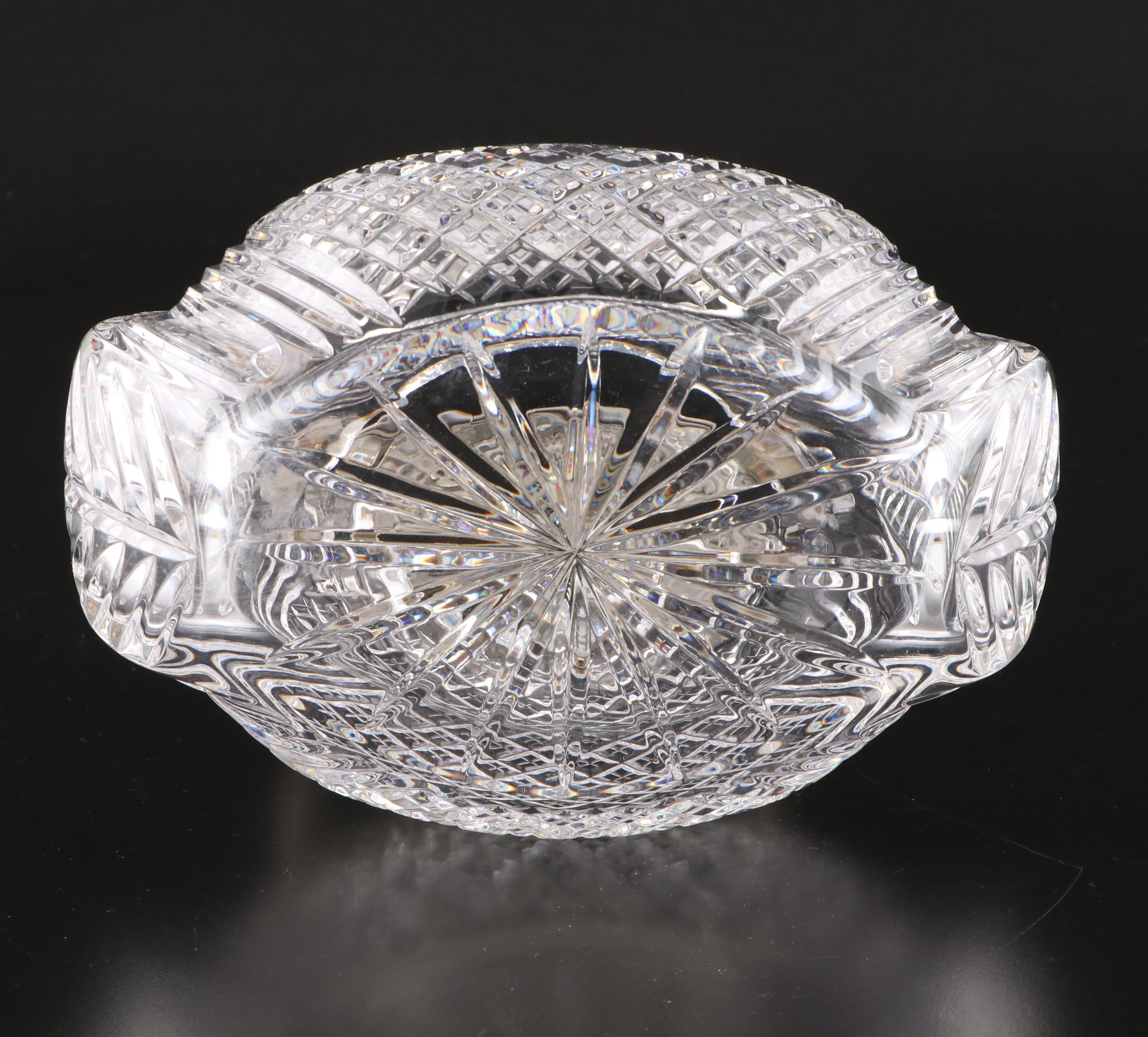 English Victorian Silver Plate and Crystal Purse Shaped Box, Late 19th Century