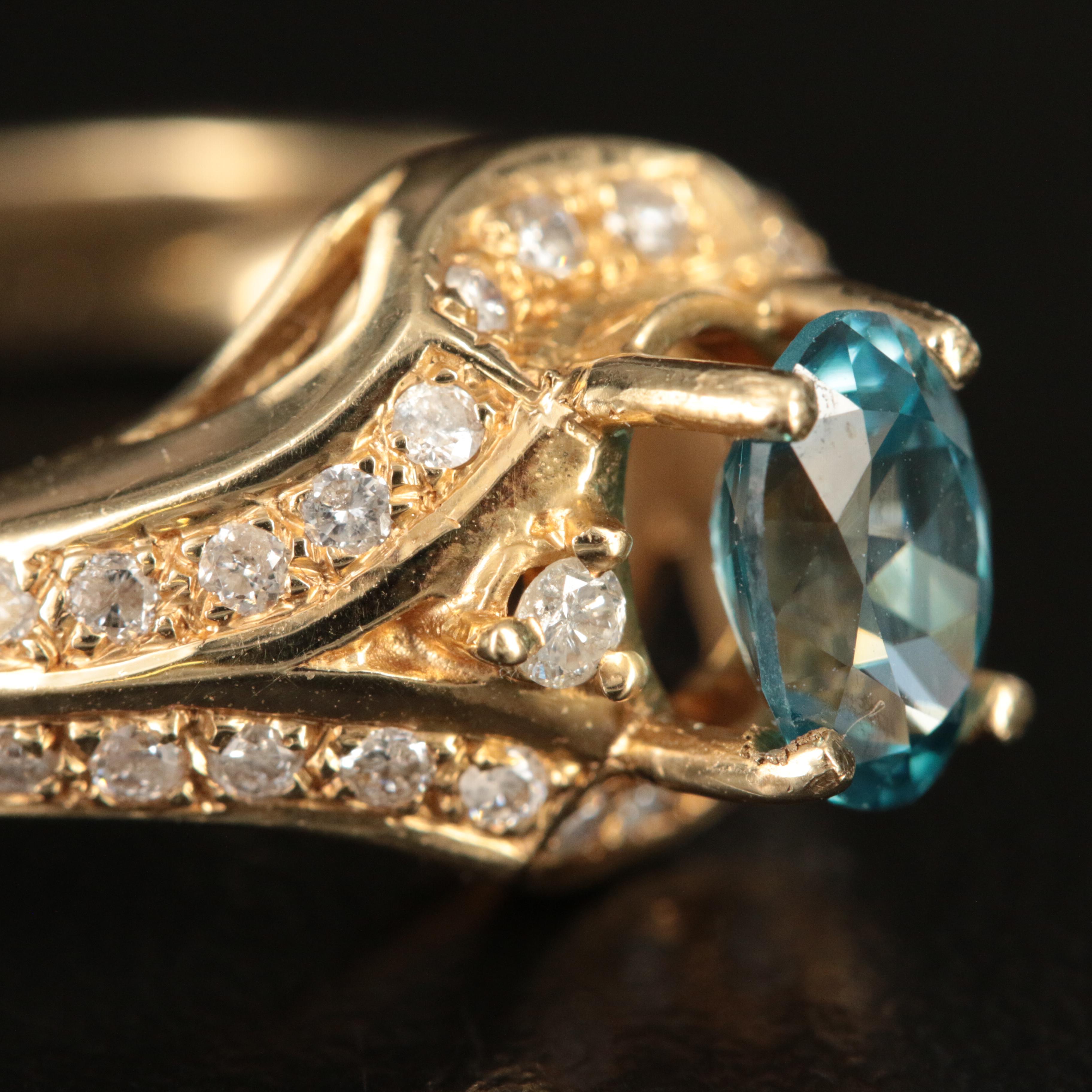 14K Moissanite and Diamond Ring