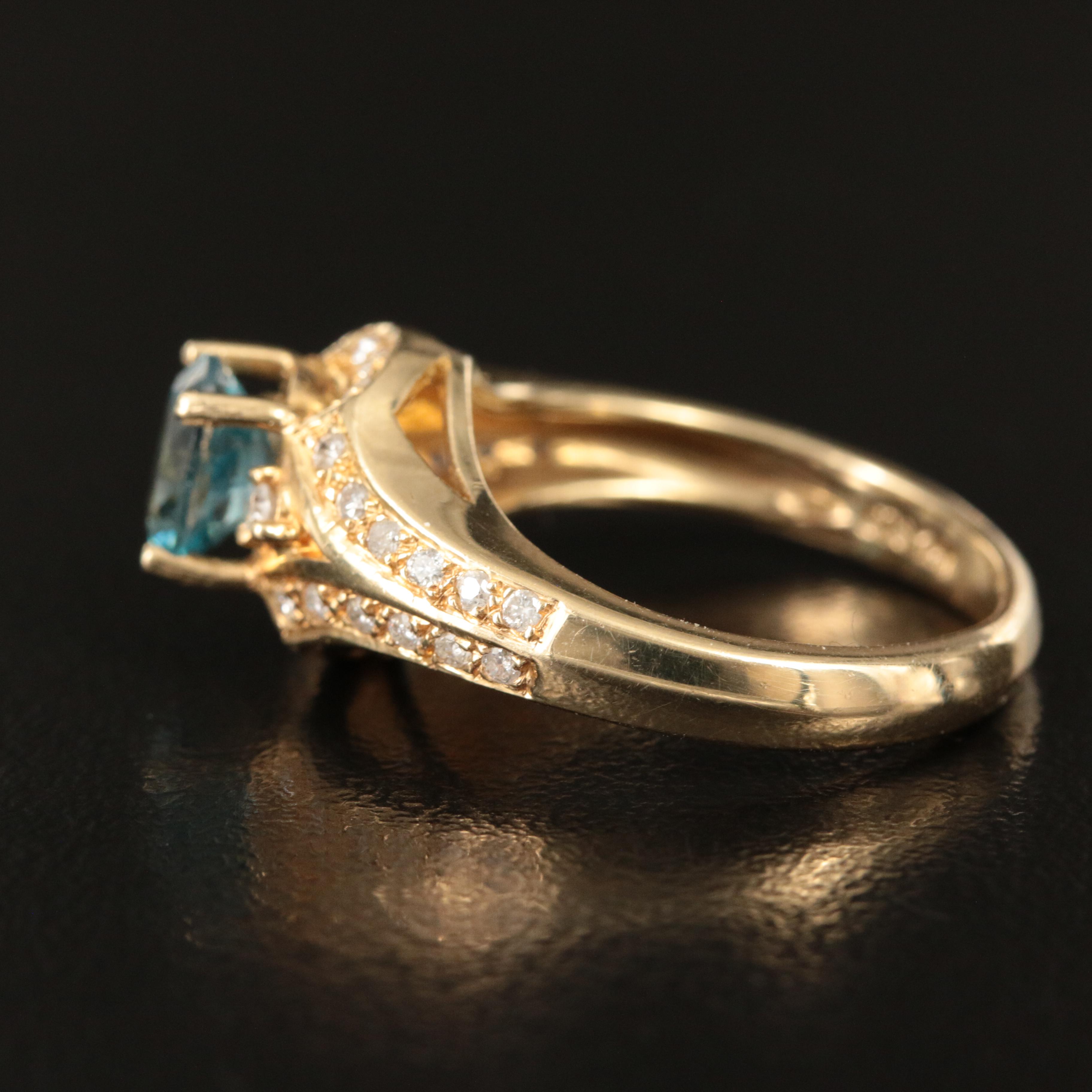 14K Moissanite and Diamond Ring