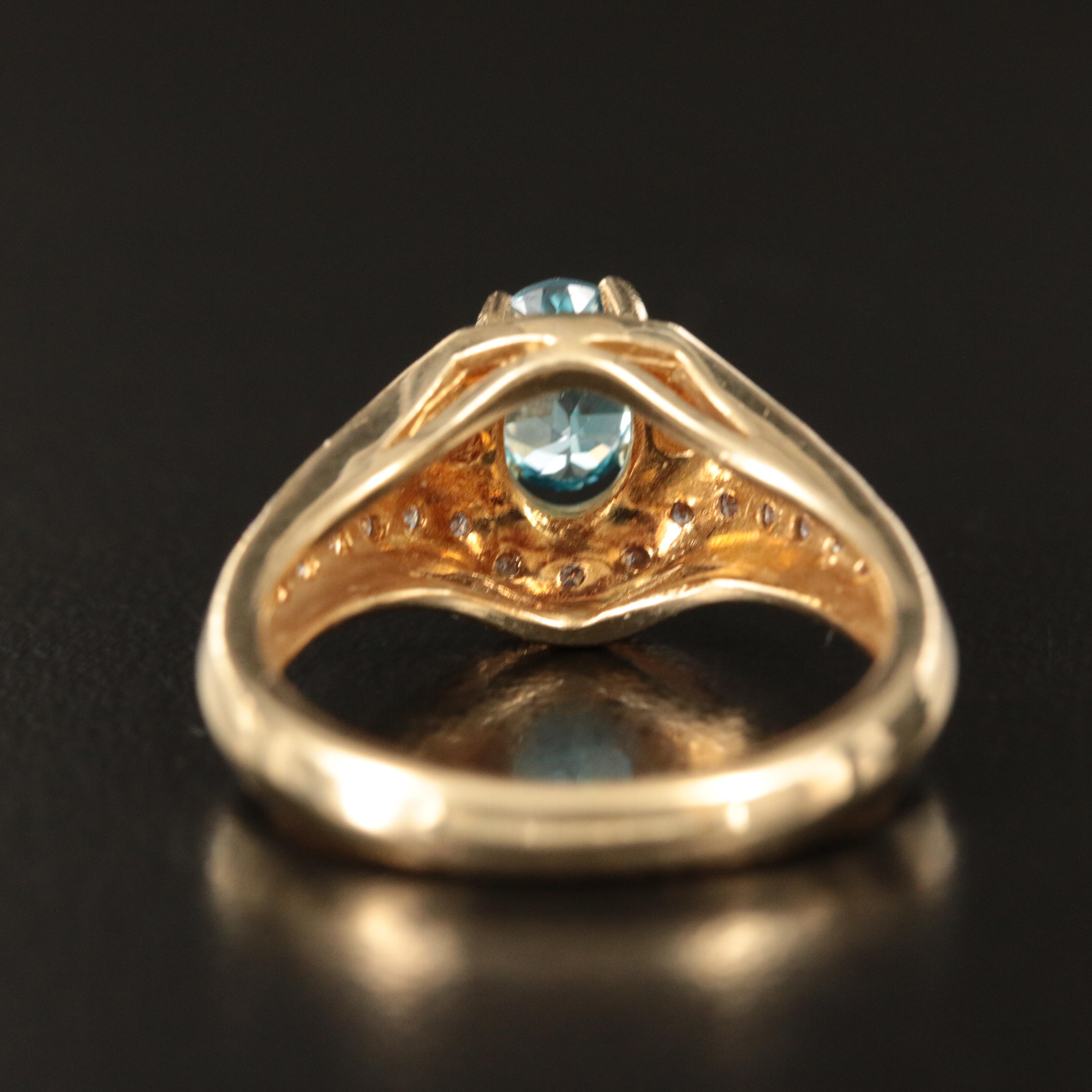 14K Moissanite and Diamond Ring