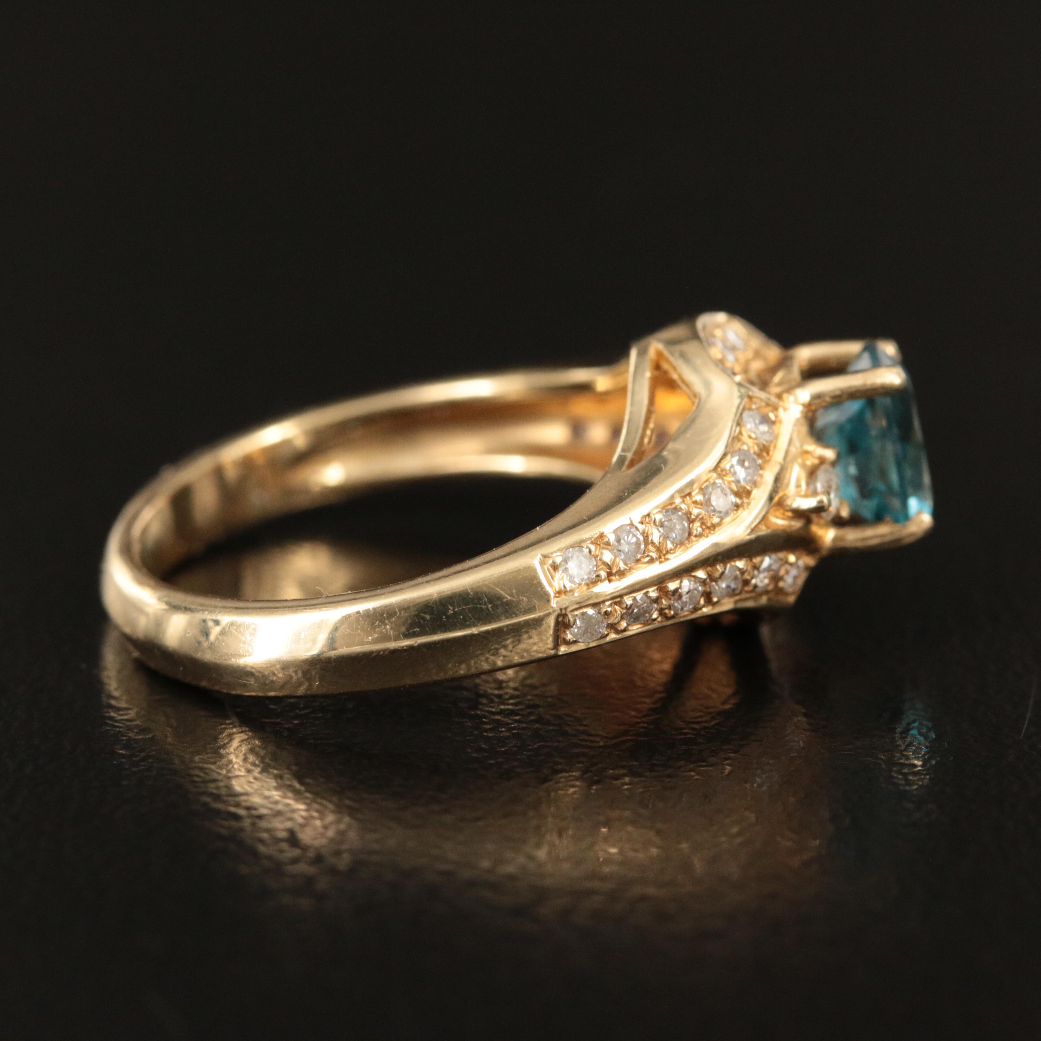 14K Moissanite and Diamond Ring
