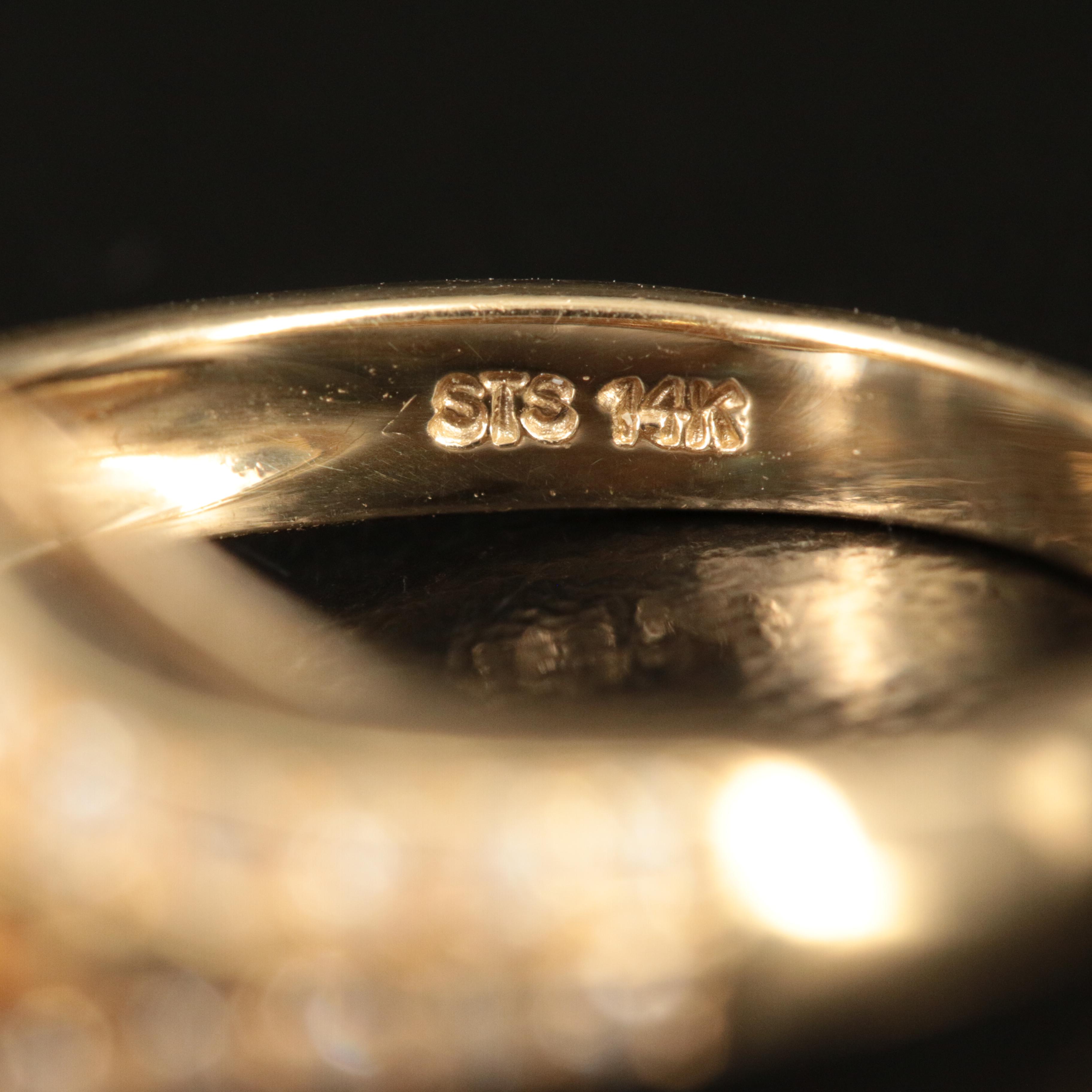 14K Moissanite and Diamond Ring