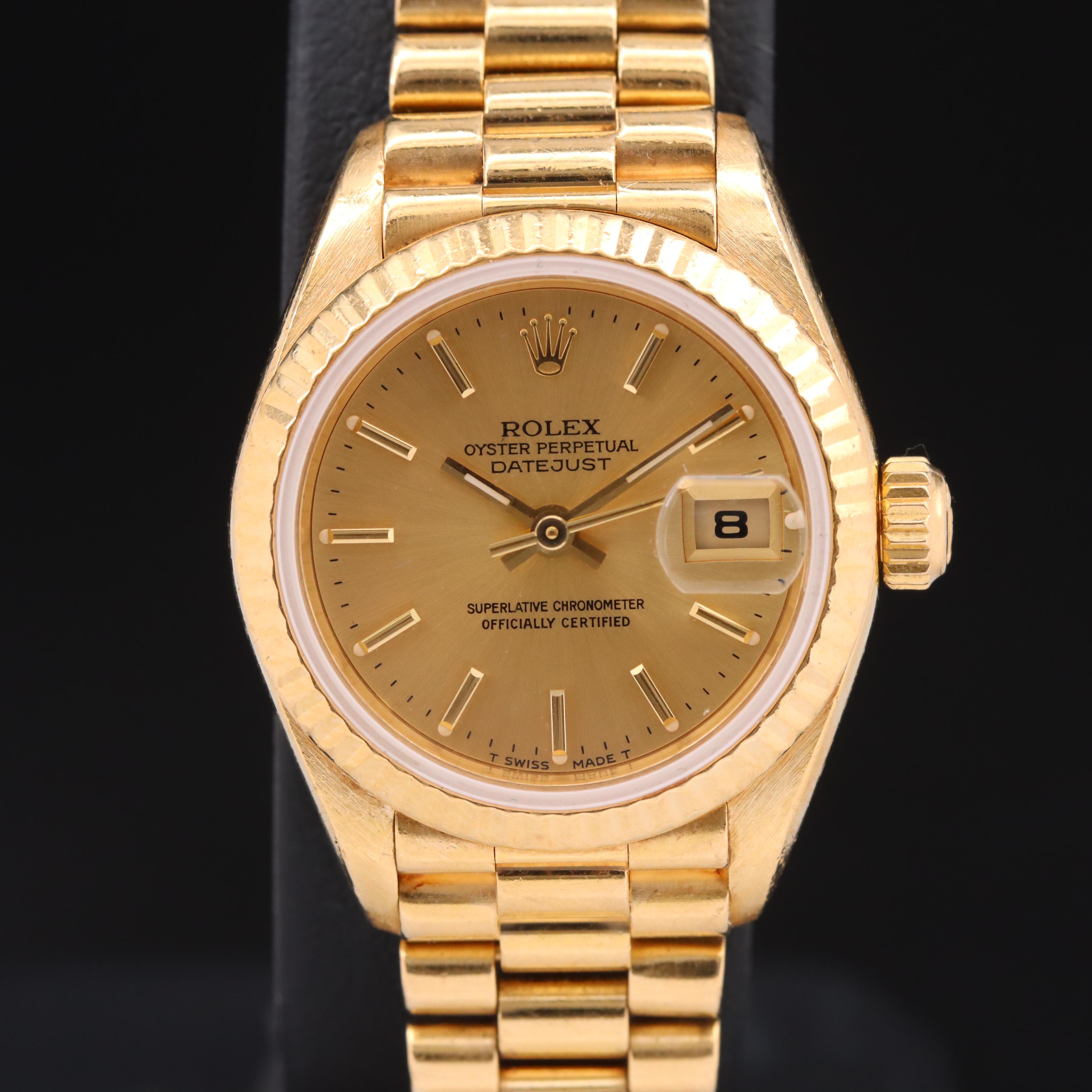 1996 Rolex 18K Oyster Perpetual Datejust Watch