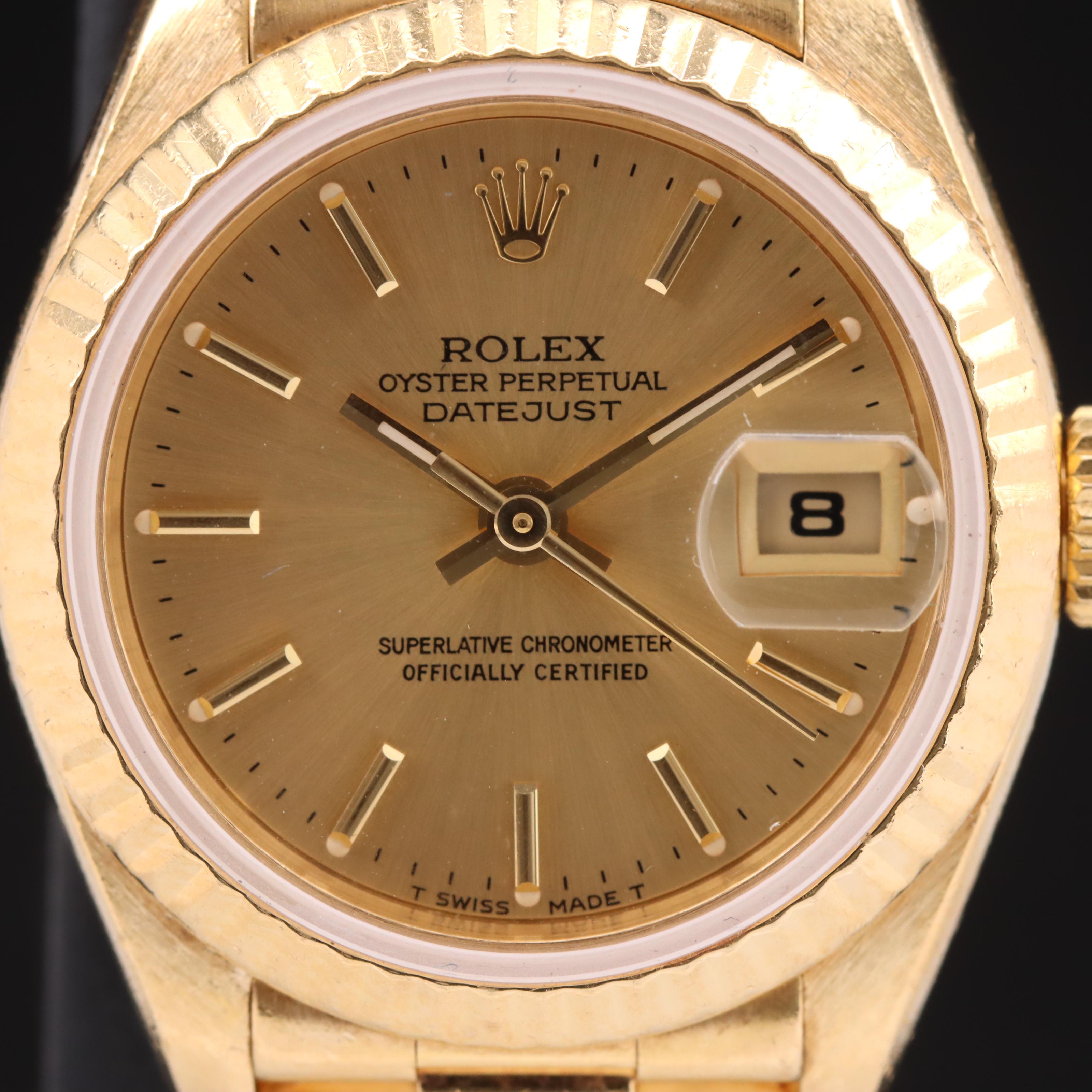 1996 Rolex 18K Oyster Perpetual Datejust Watch