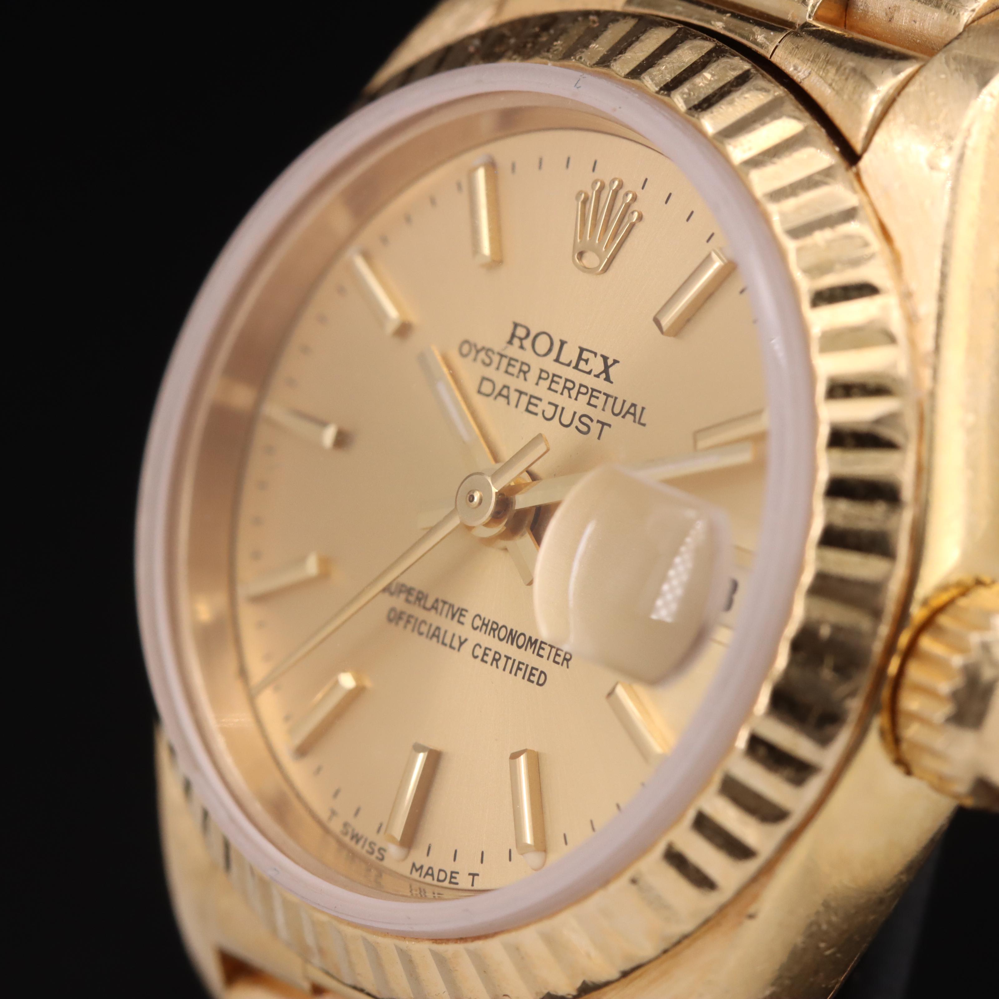 1996 Rolex 18K Oyster Perpetual Datejust Watch