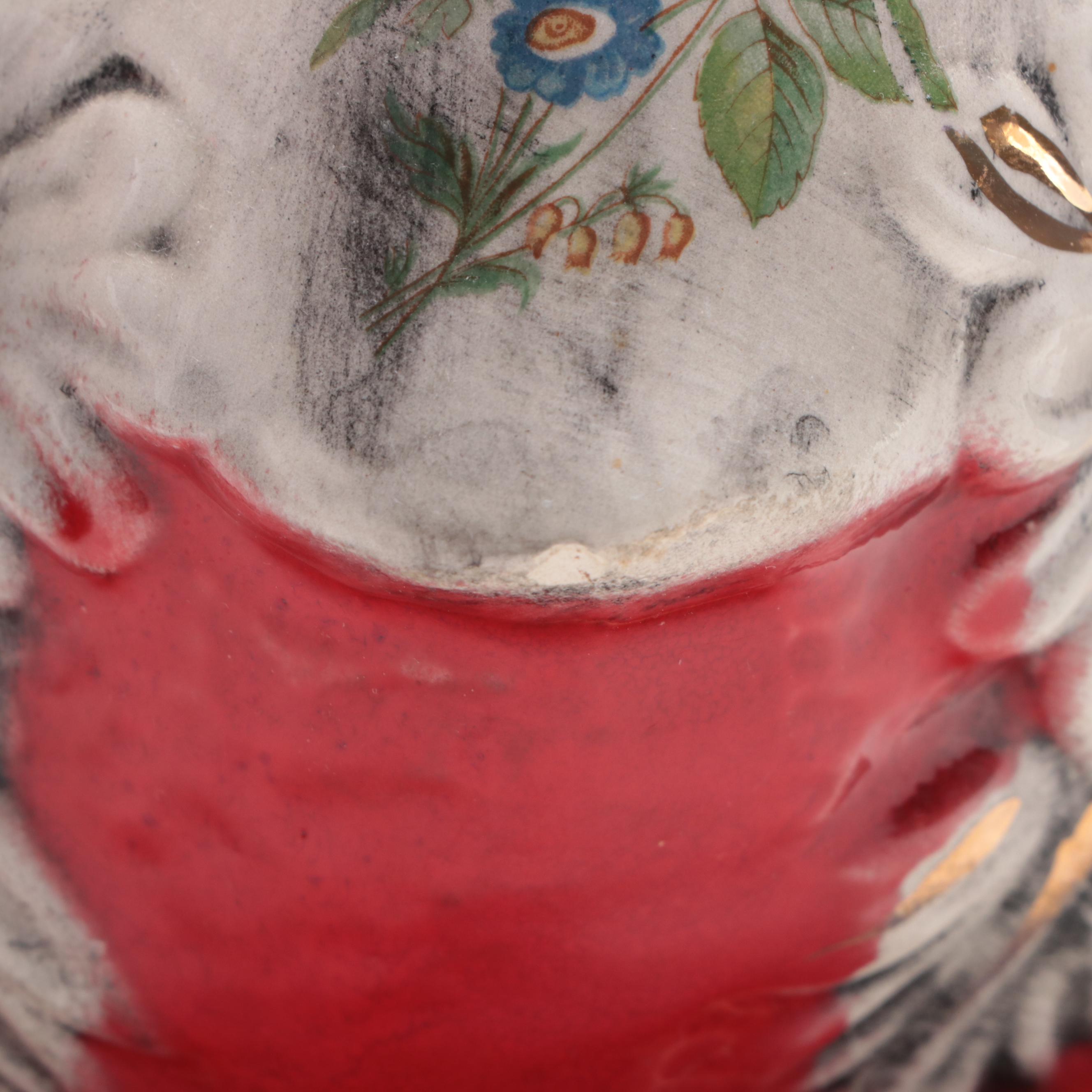 Rococo Style Gilt and Floral Motif Ceramic Vases, Mid-20th Century