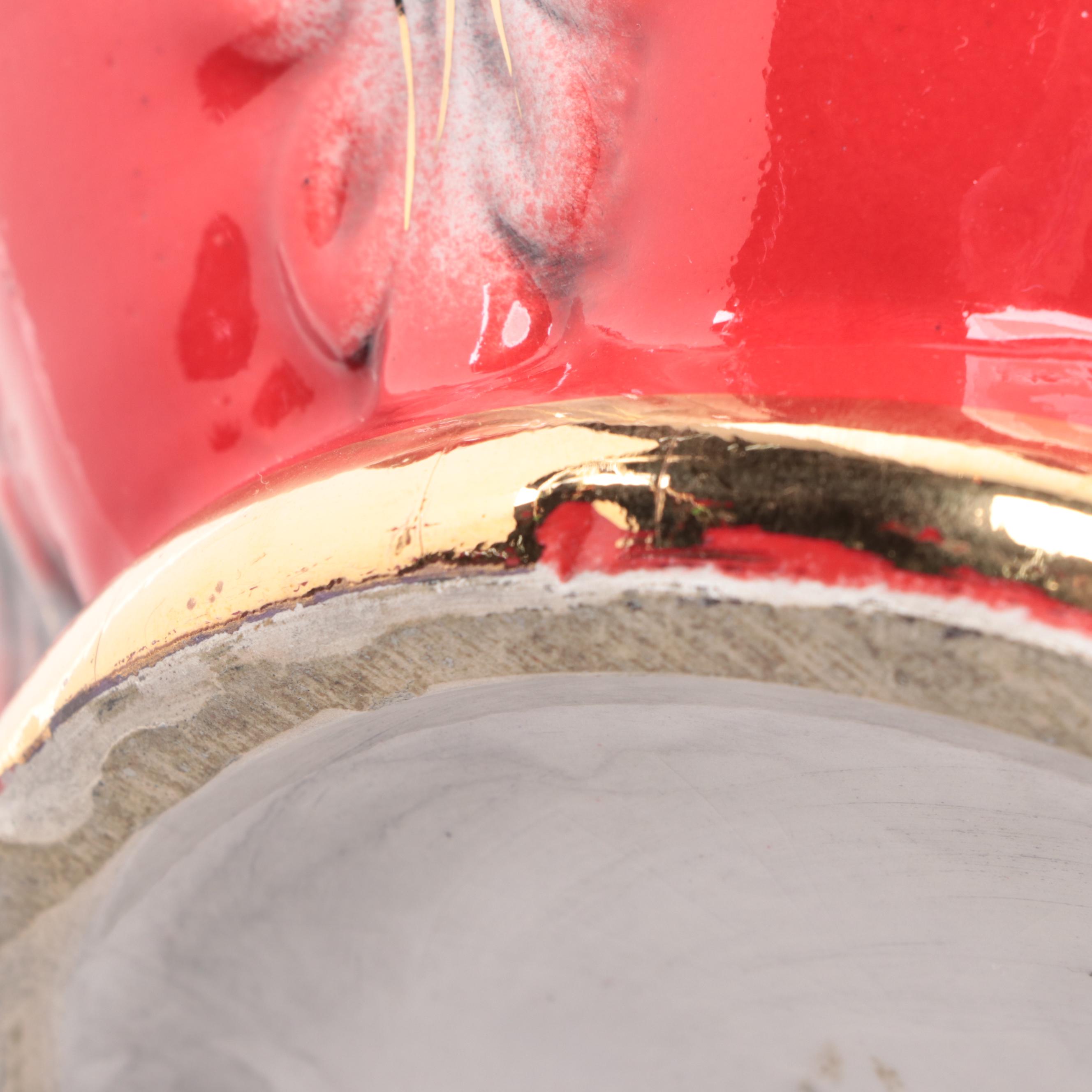 Rococo Style Gilt and Floral Motif Ceramic Vases, Mid-20th Century