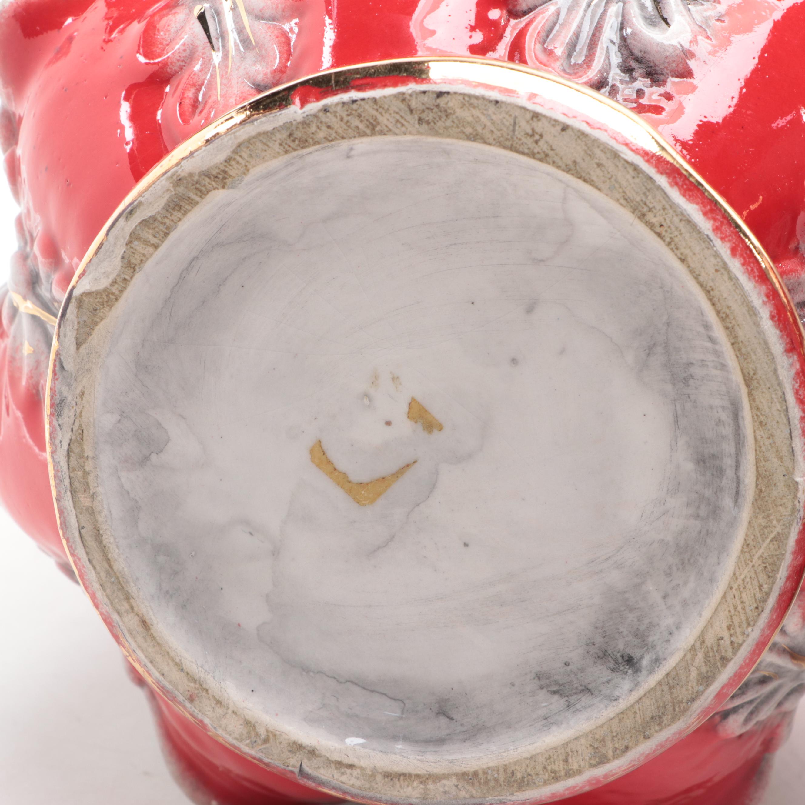 Rococo Style Gilt and Floral Motif Ceramic Vases, Mid-20th Century