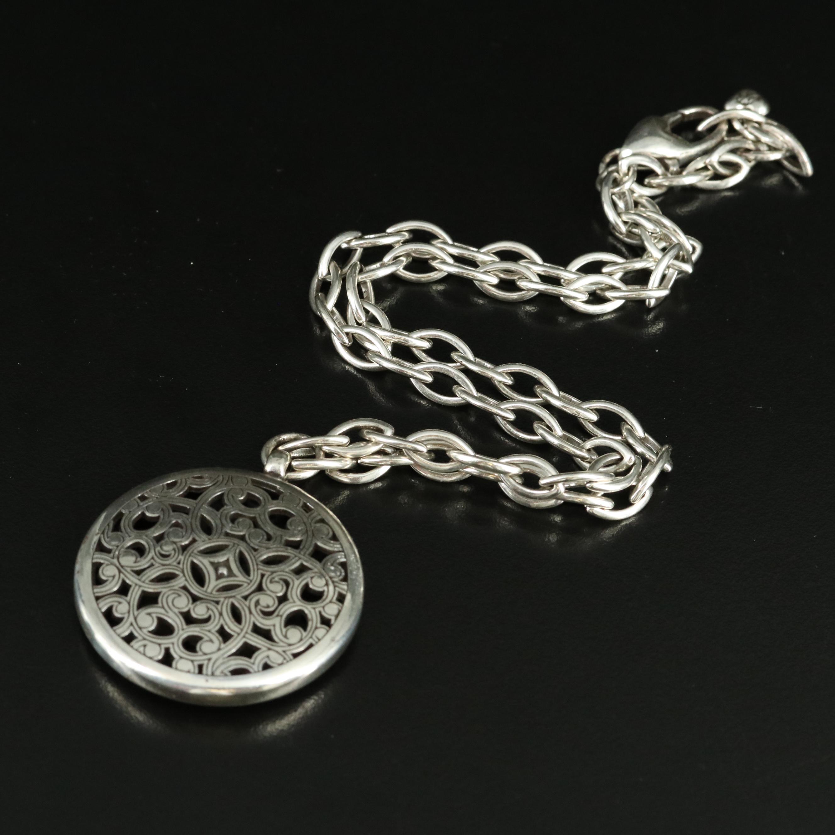 Brighten Pierced Circle Pendant Necklace