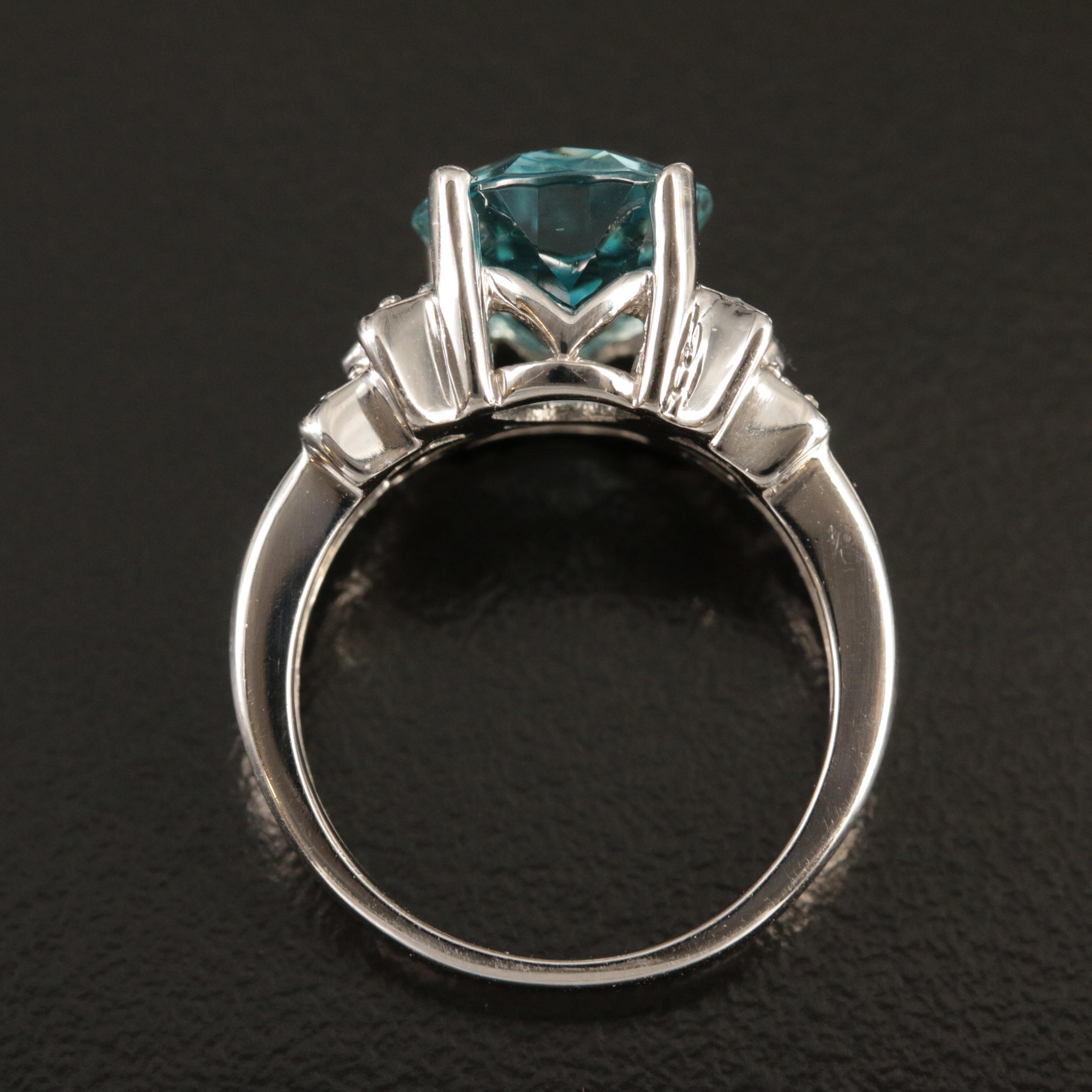 14K Zircon and Diamond Ring
