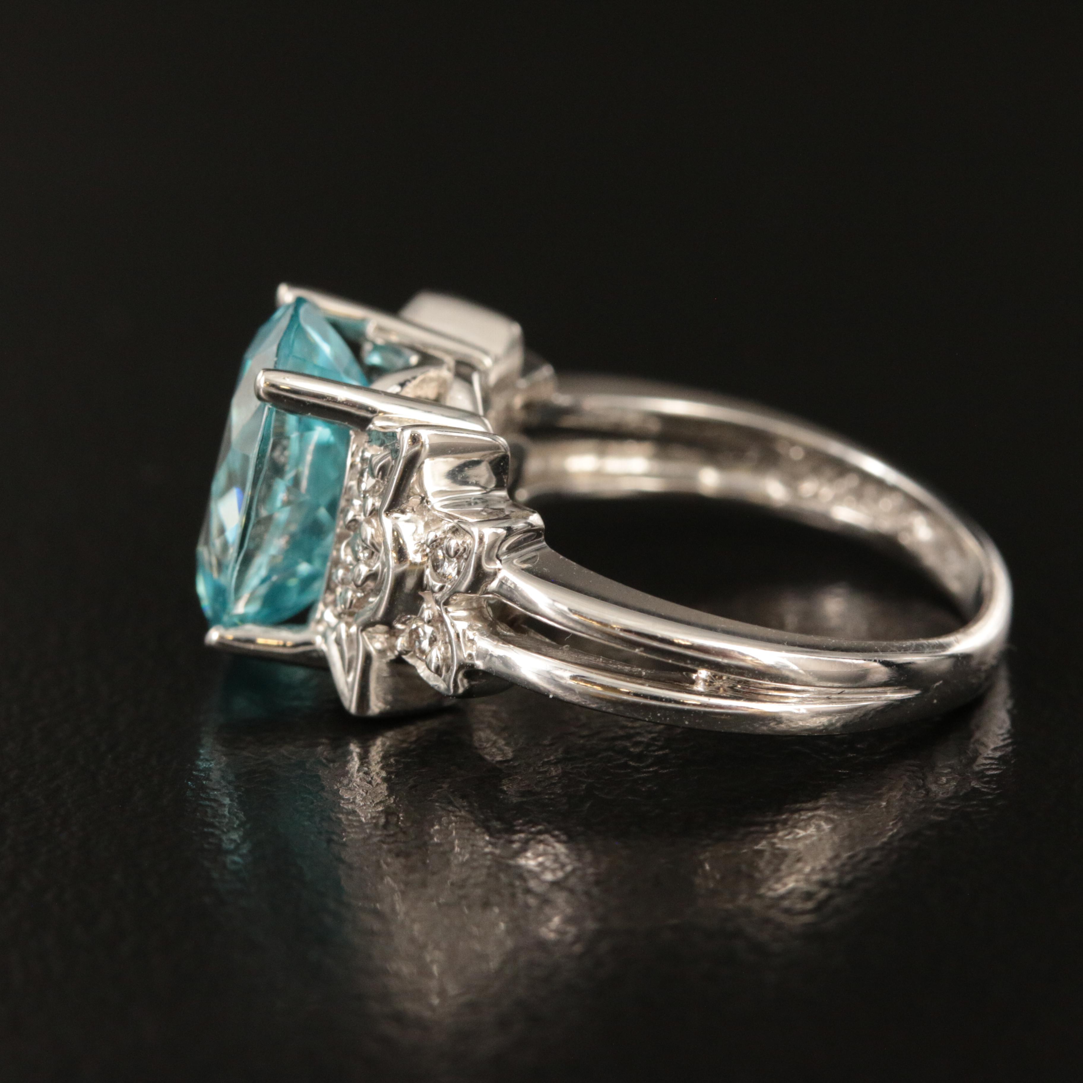 14K Zircon and Diamond Ring