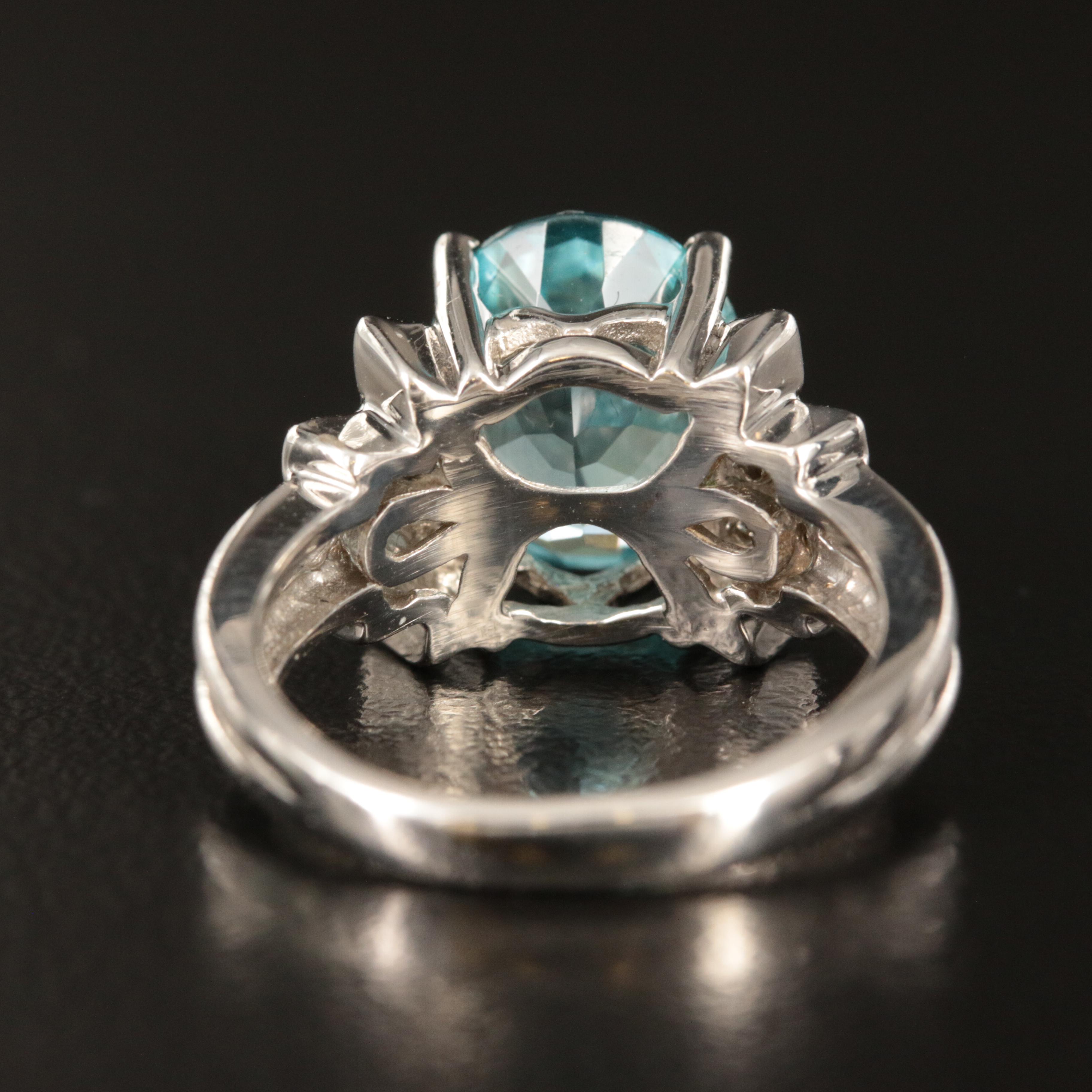 14K Zircon and Diamond Ring