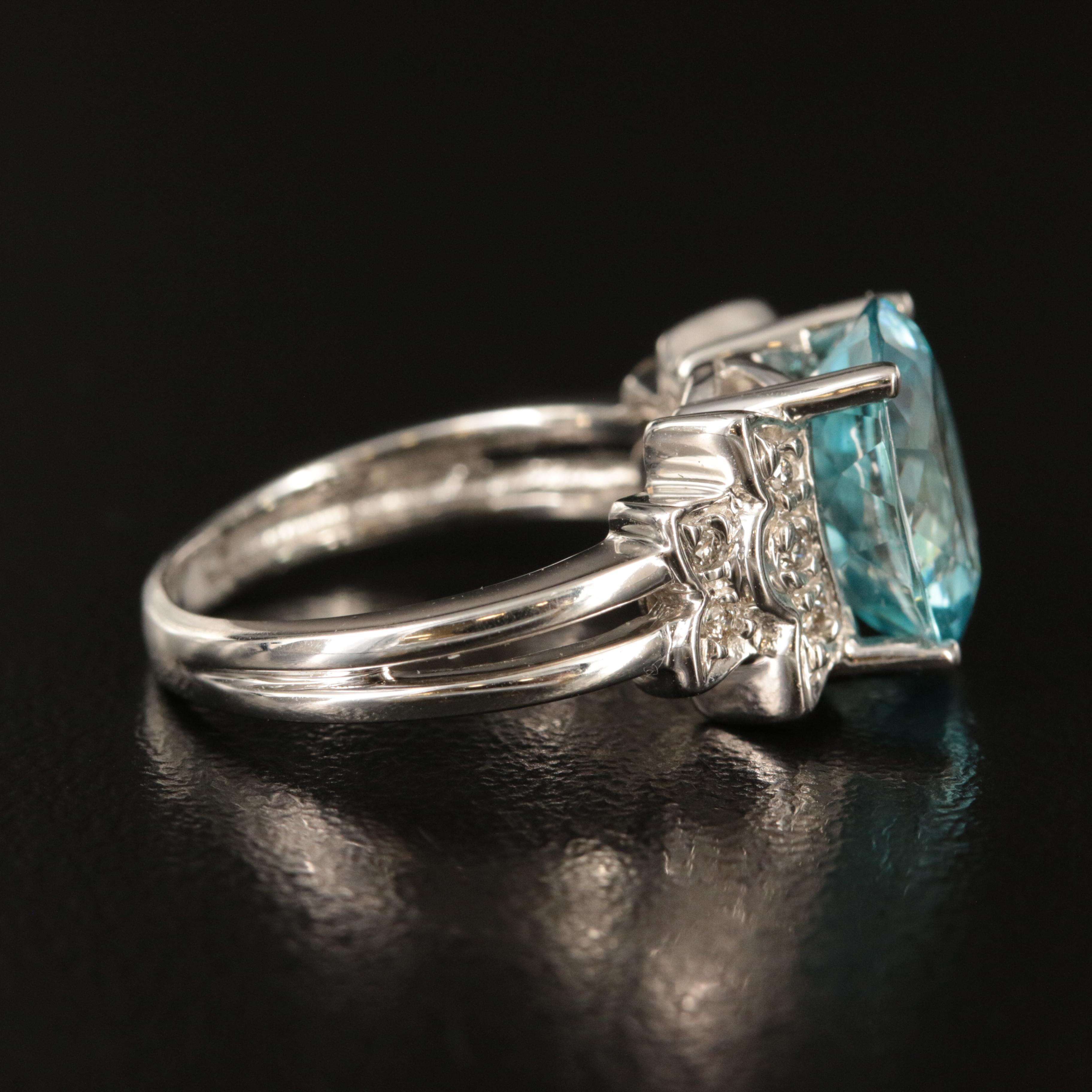 14K Zircon and Diamond Ring