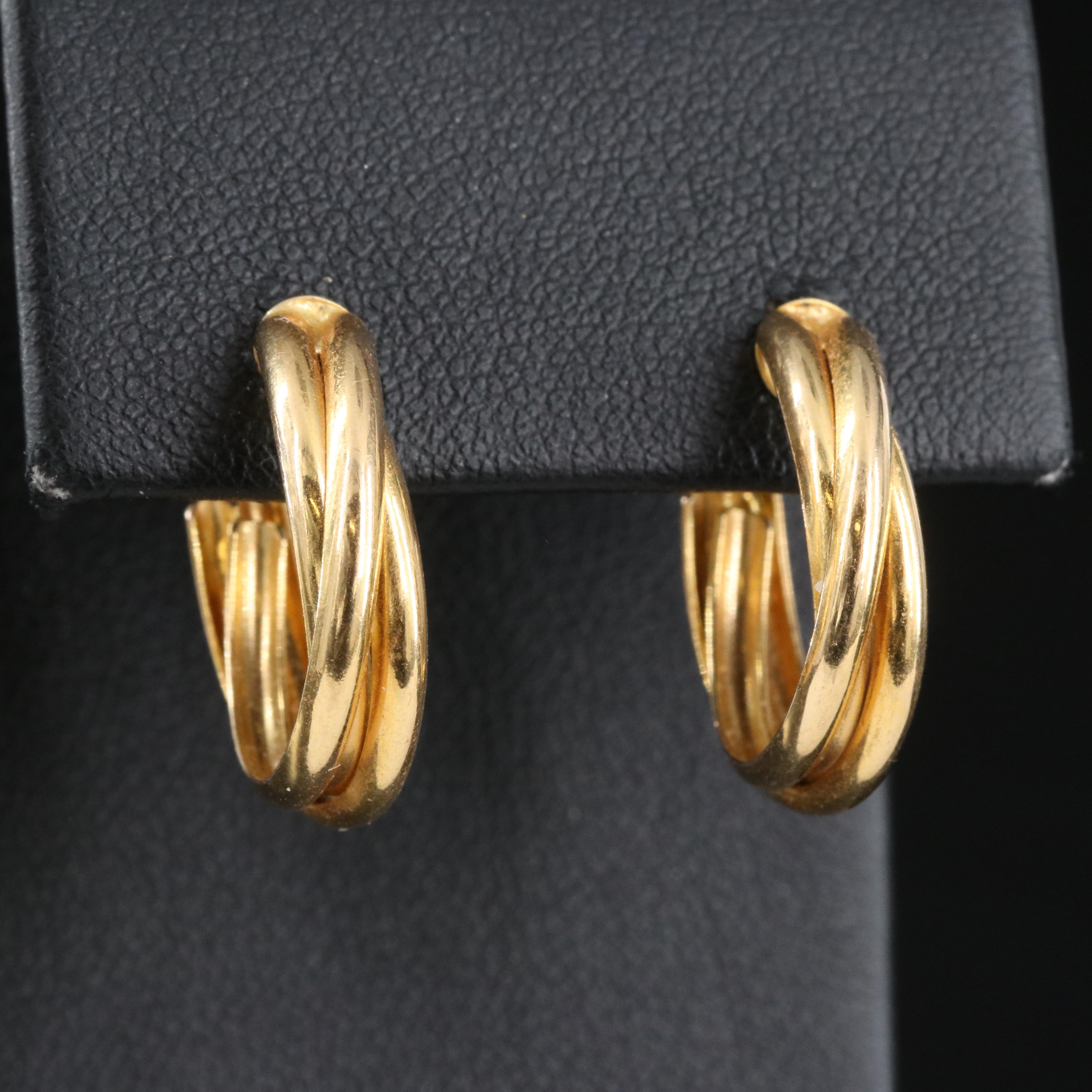 14K Braided Hoop Earrings