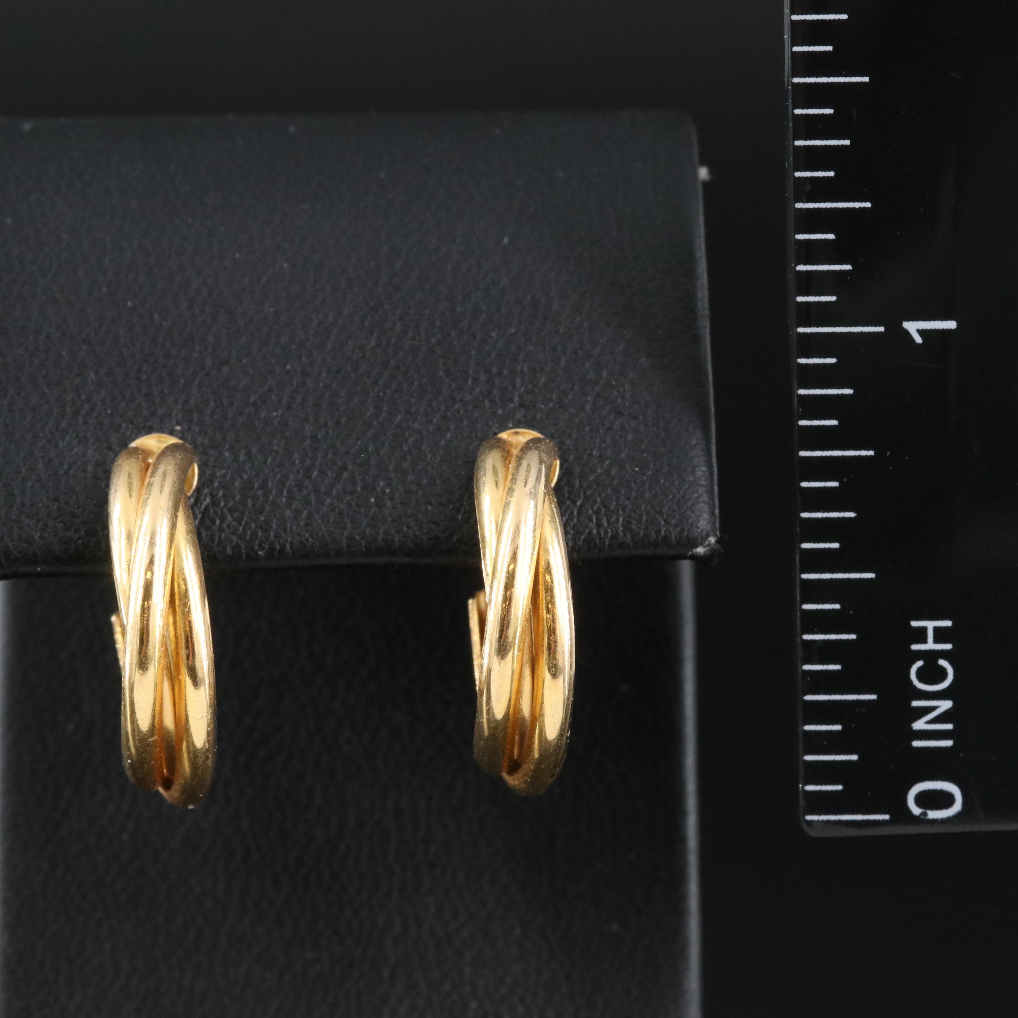 14K Braided Hoop Earrings