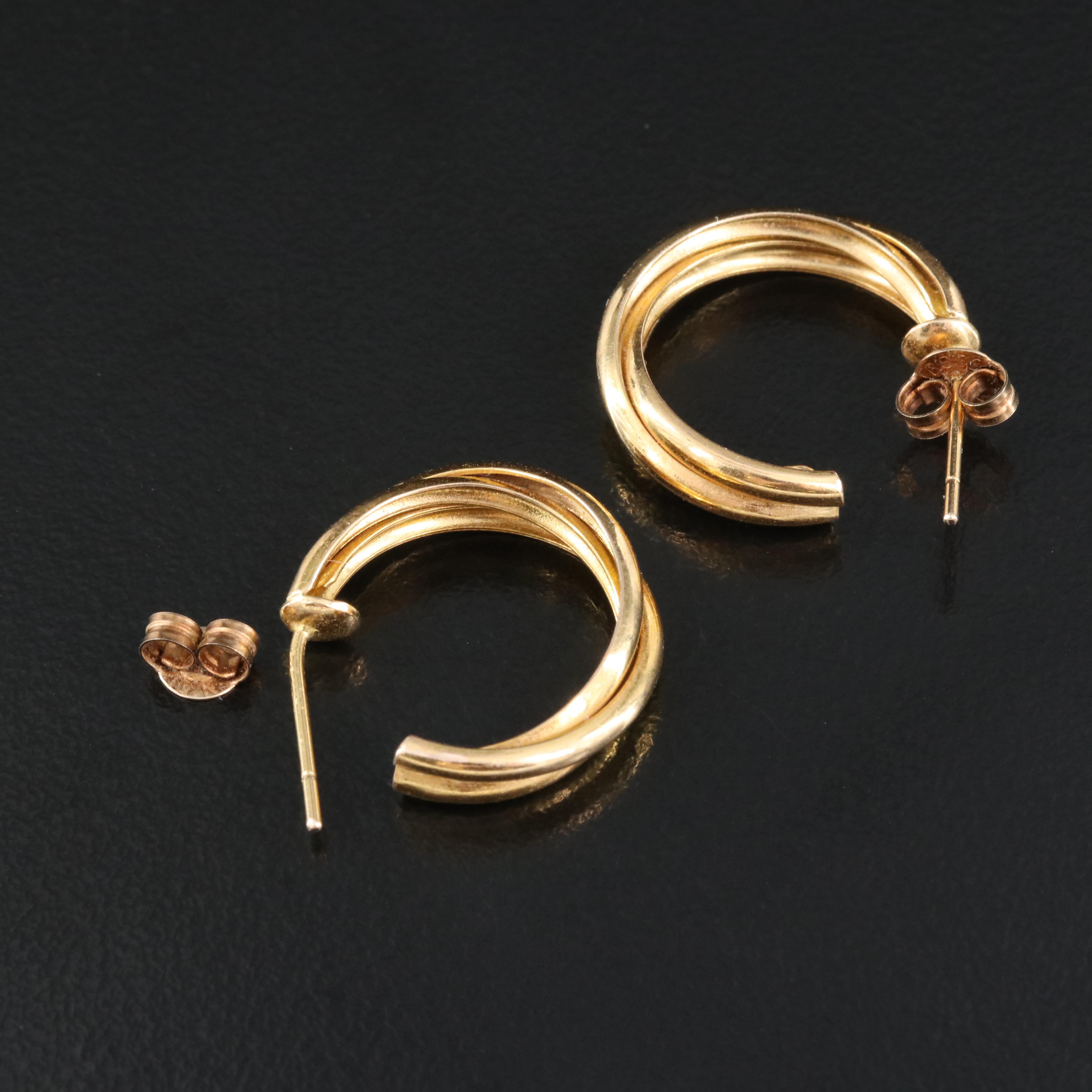 14K Braided Hoop Earrings