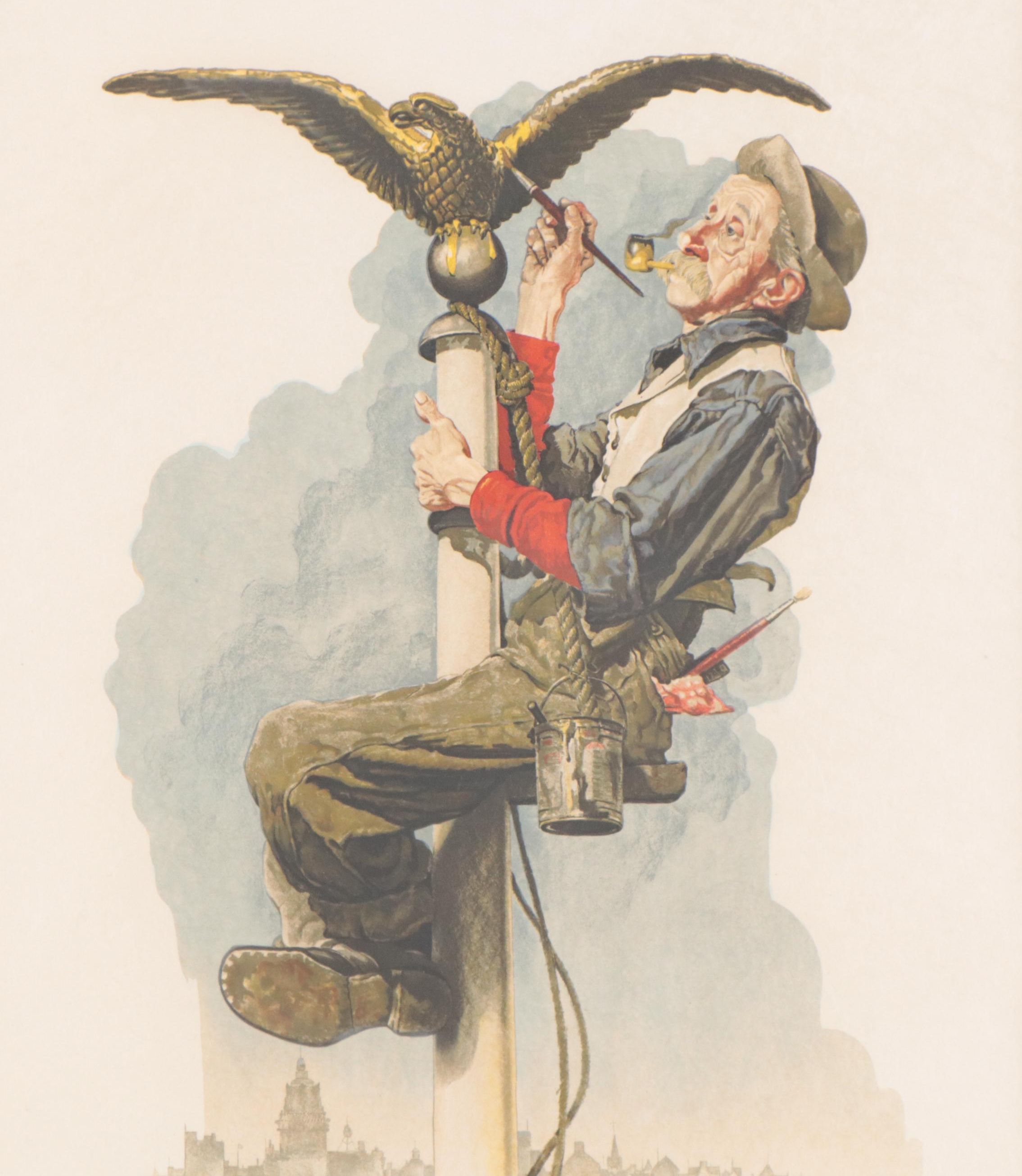 Norman Rockwell Color Lithograph "Gliding The Eagle," 1976
