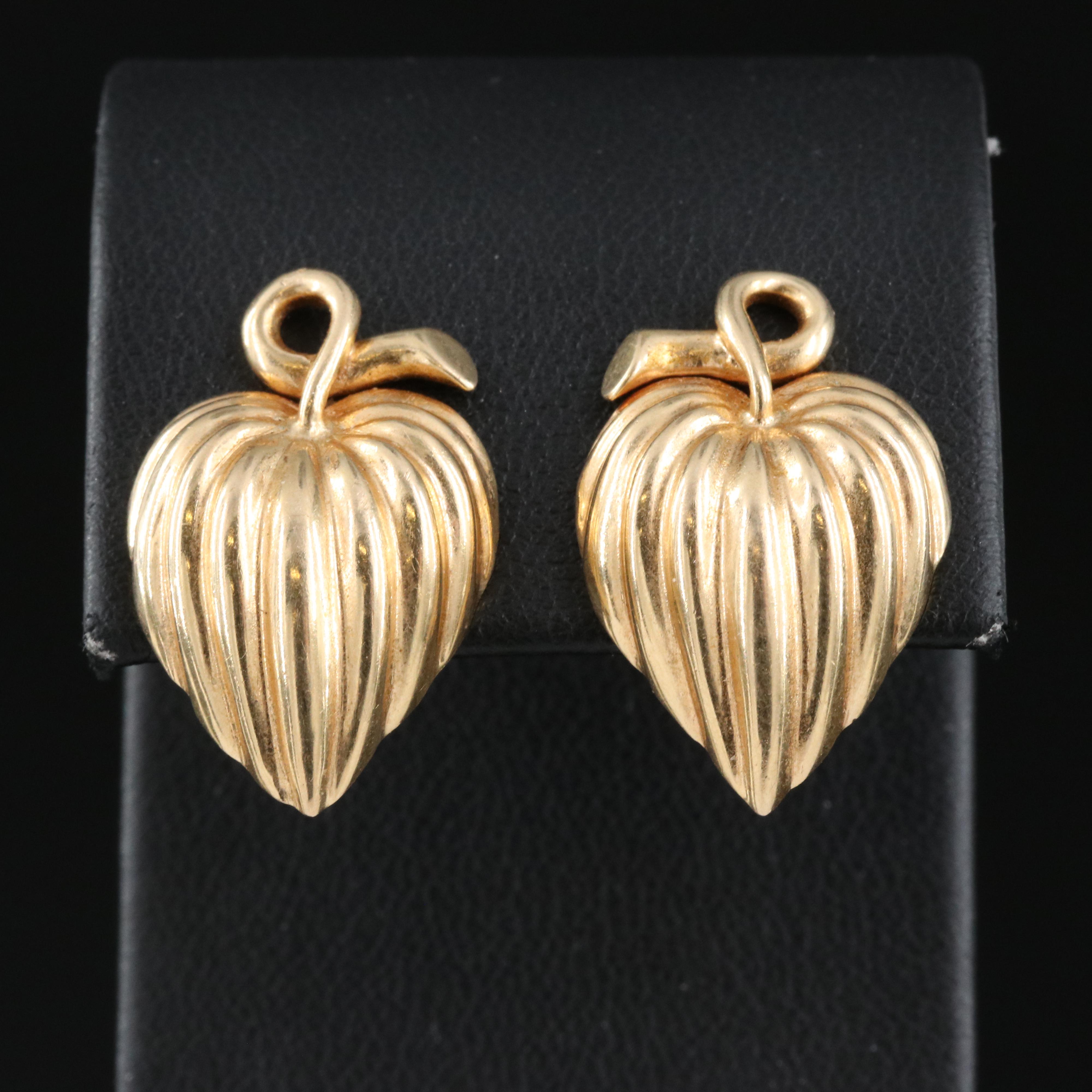 14K Leaf Earrings