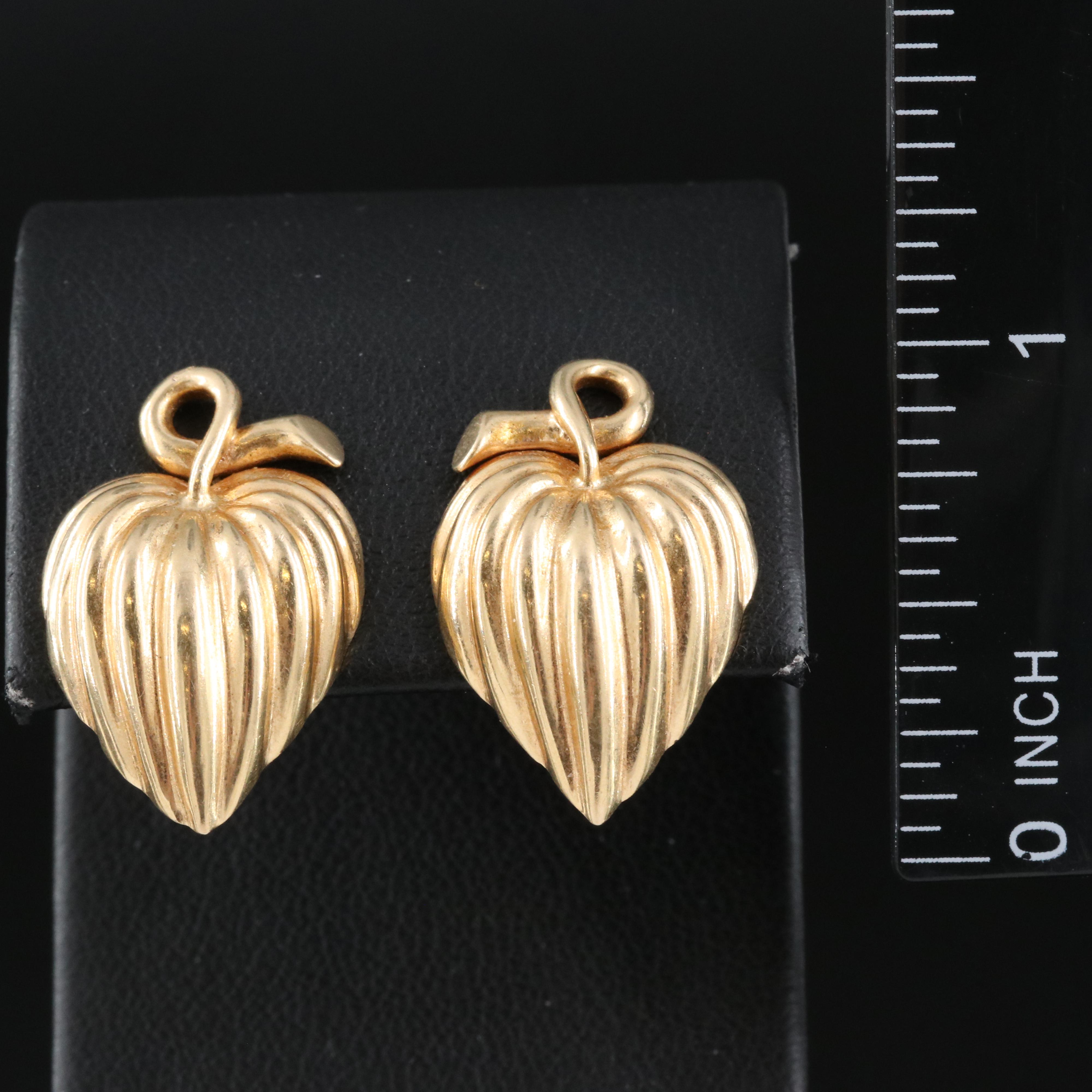 14K Leaf Earrings
