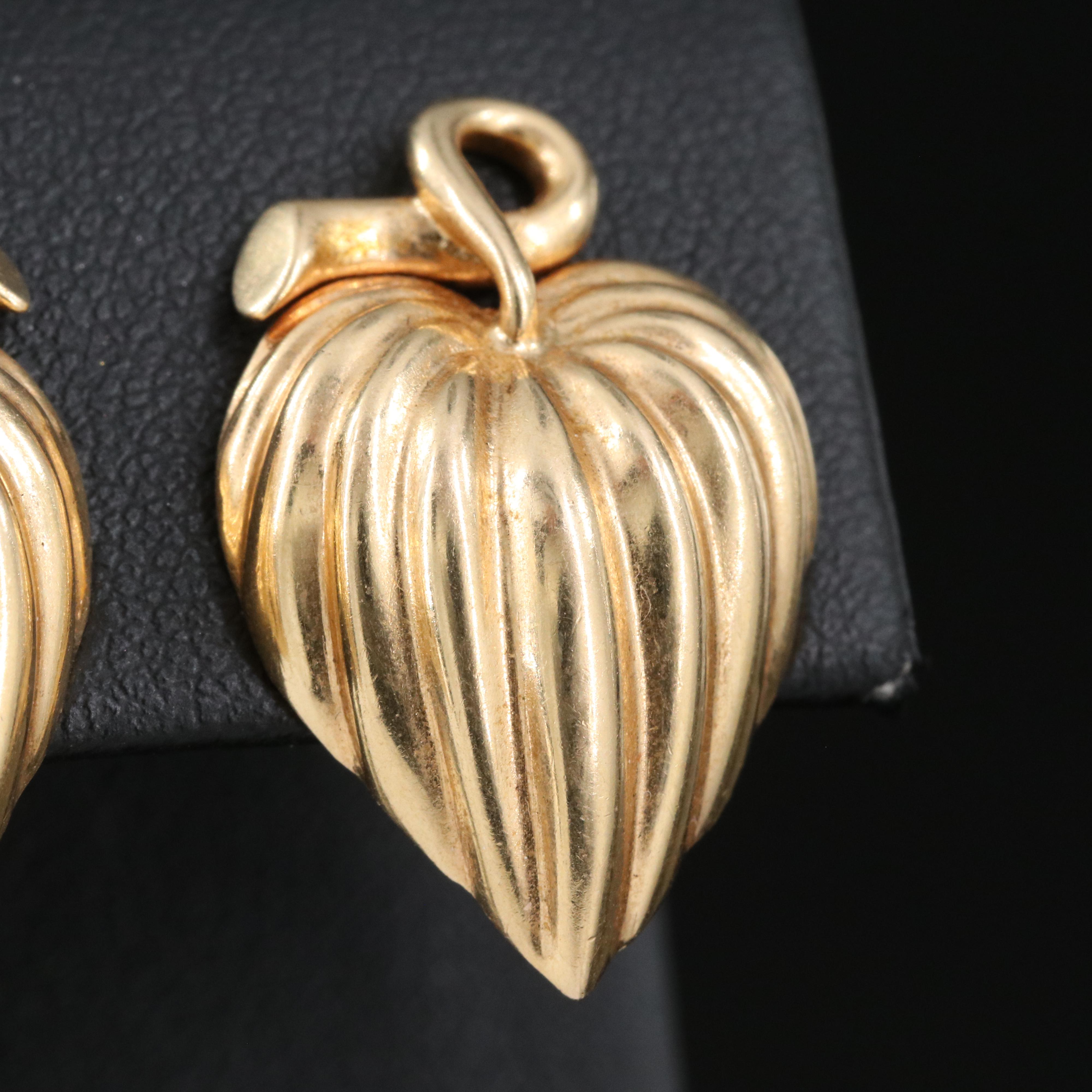 14K Leaf Earrings
