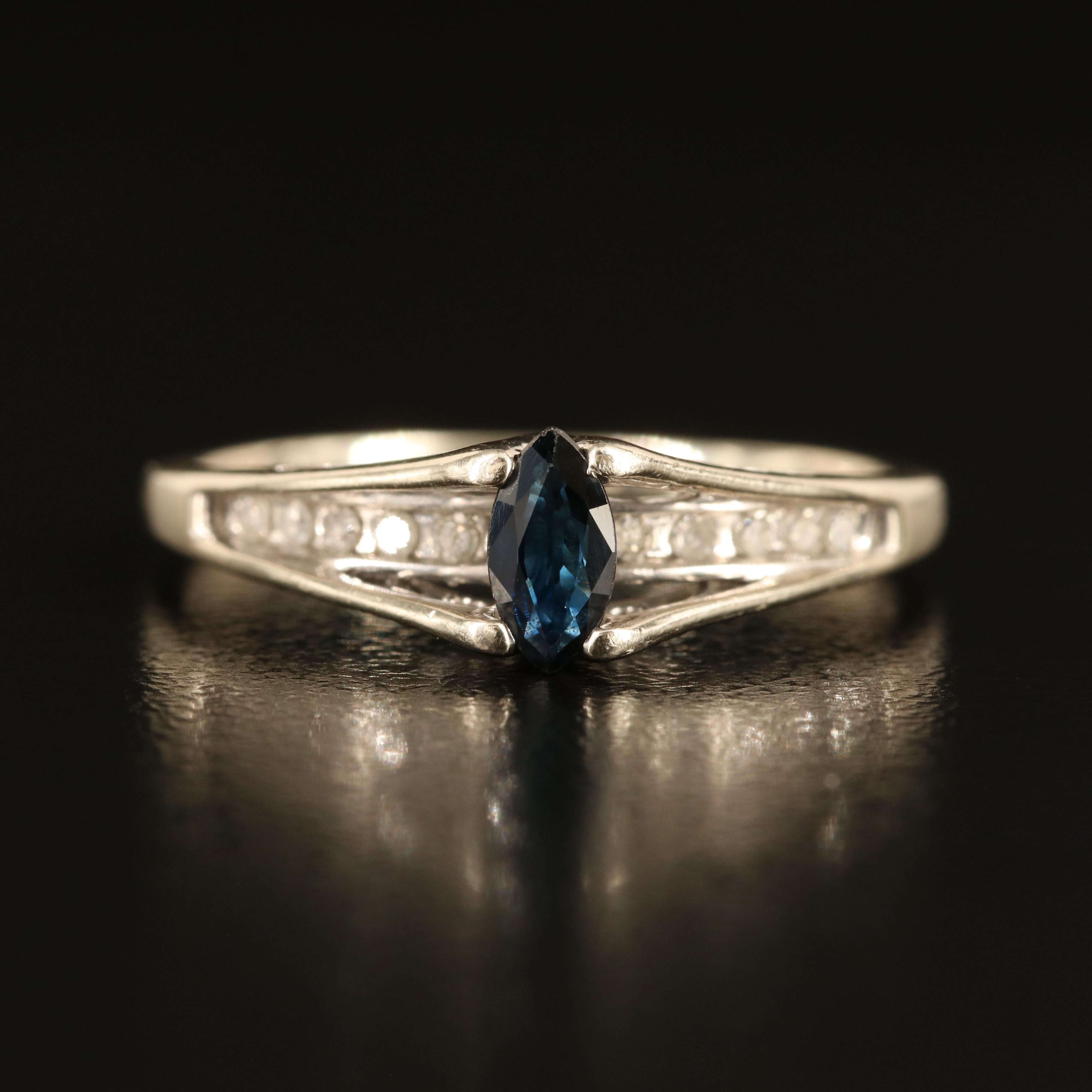 10K Sapphire and Diamond Ring