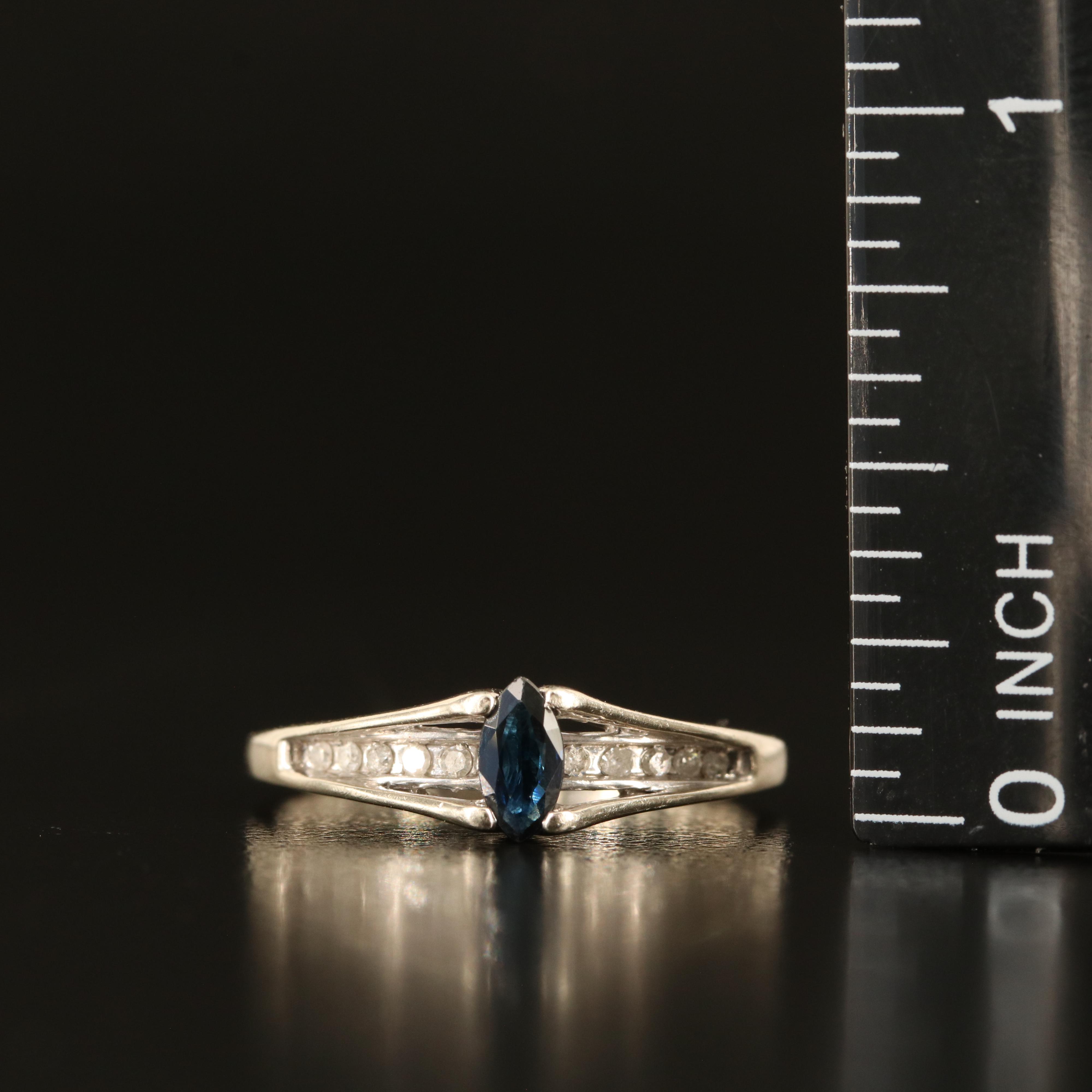 10K Sapphire and Diamond Ring