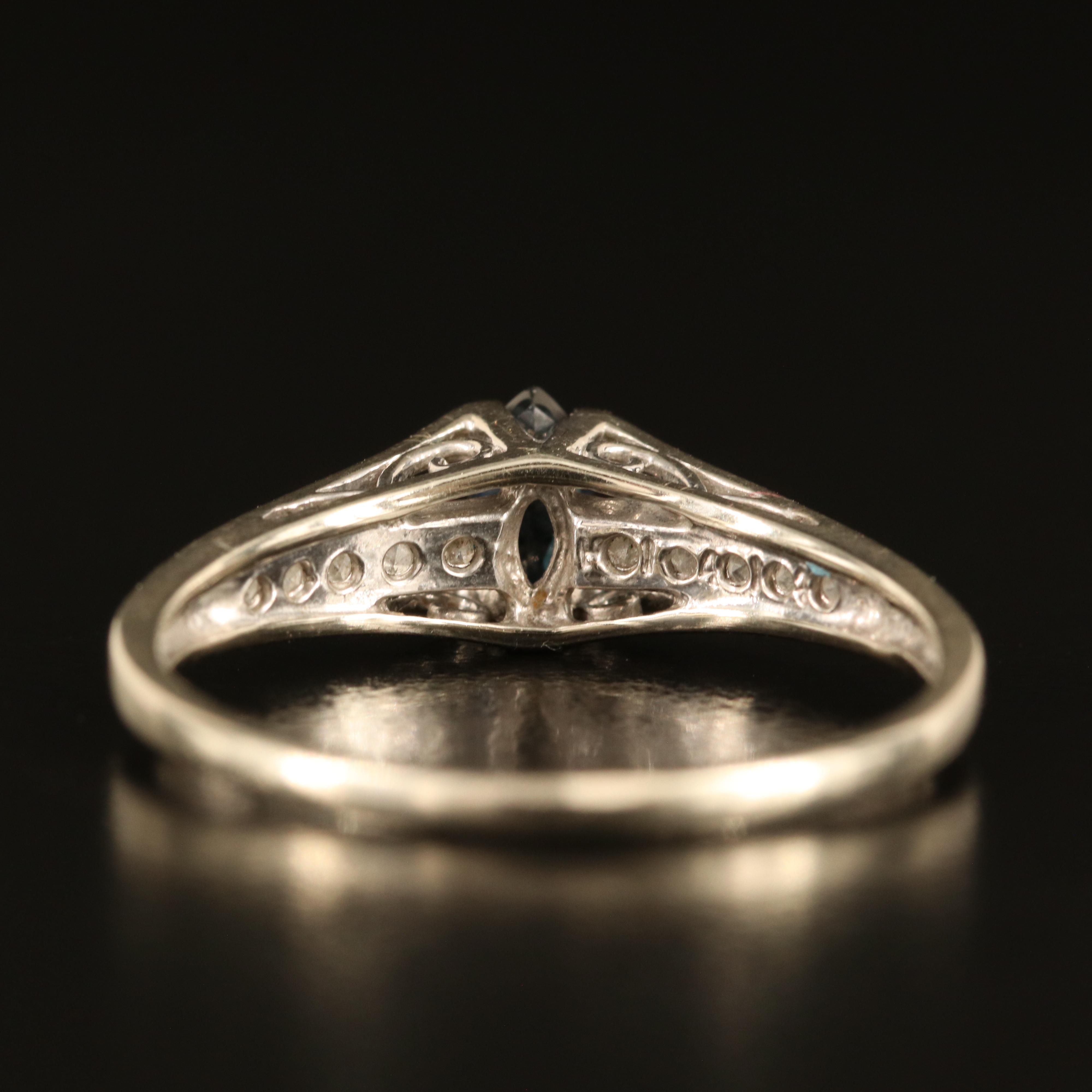 10K Sapphire and Diamond Ring