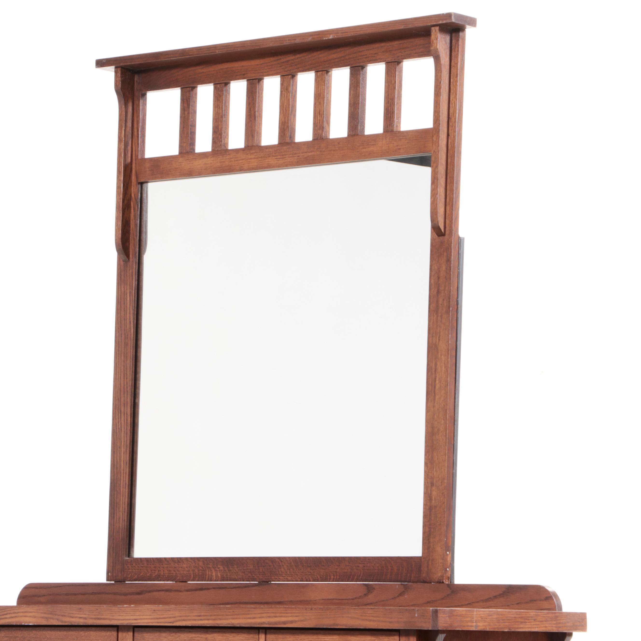 Mission Style Wooden Dresser with Mirror