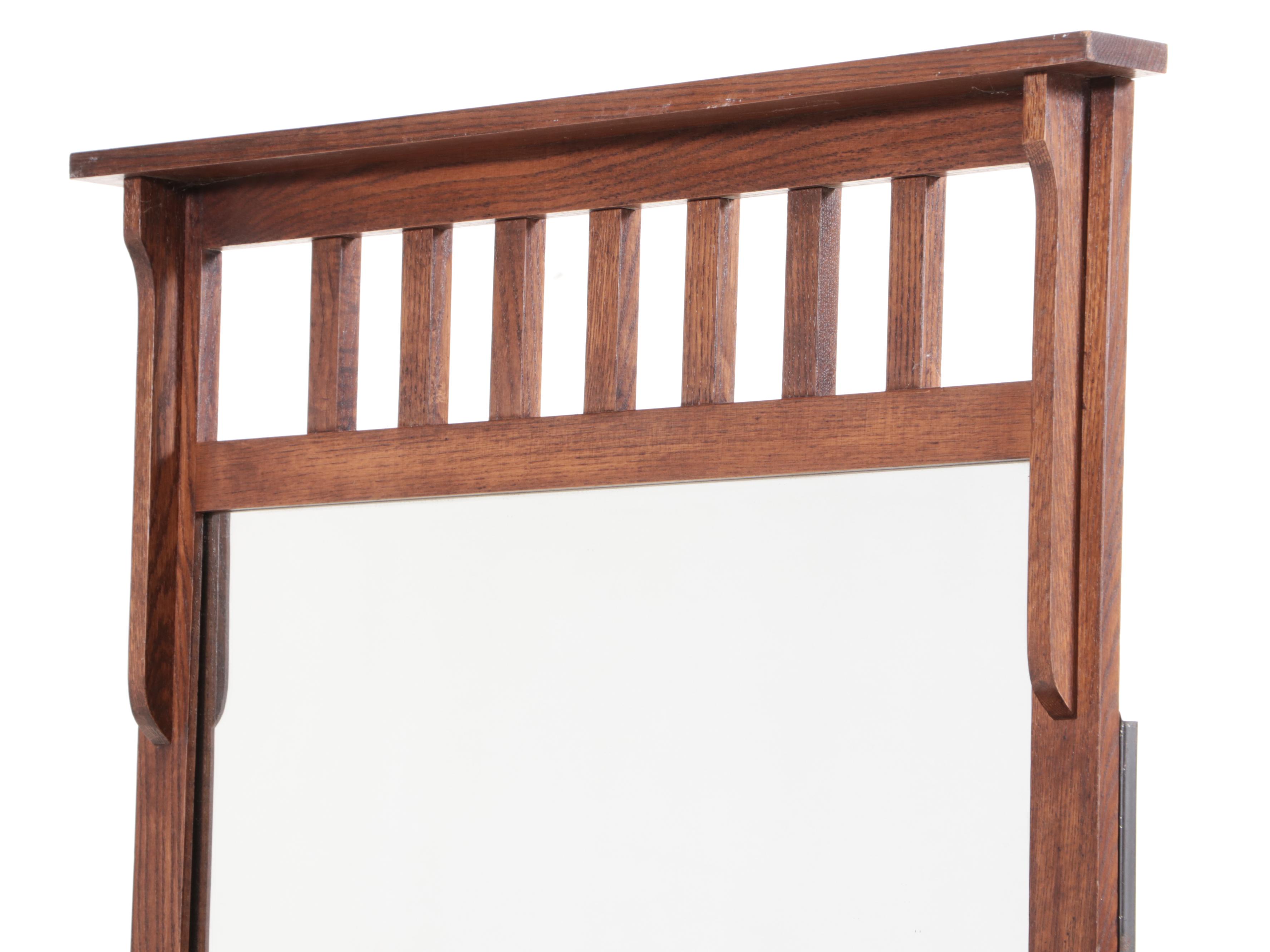 Mission Style Wooden Dresser with Mirror