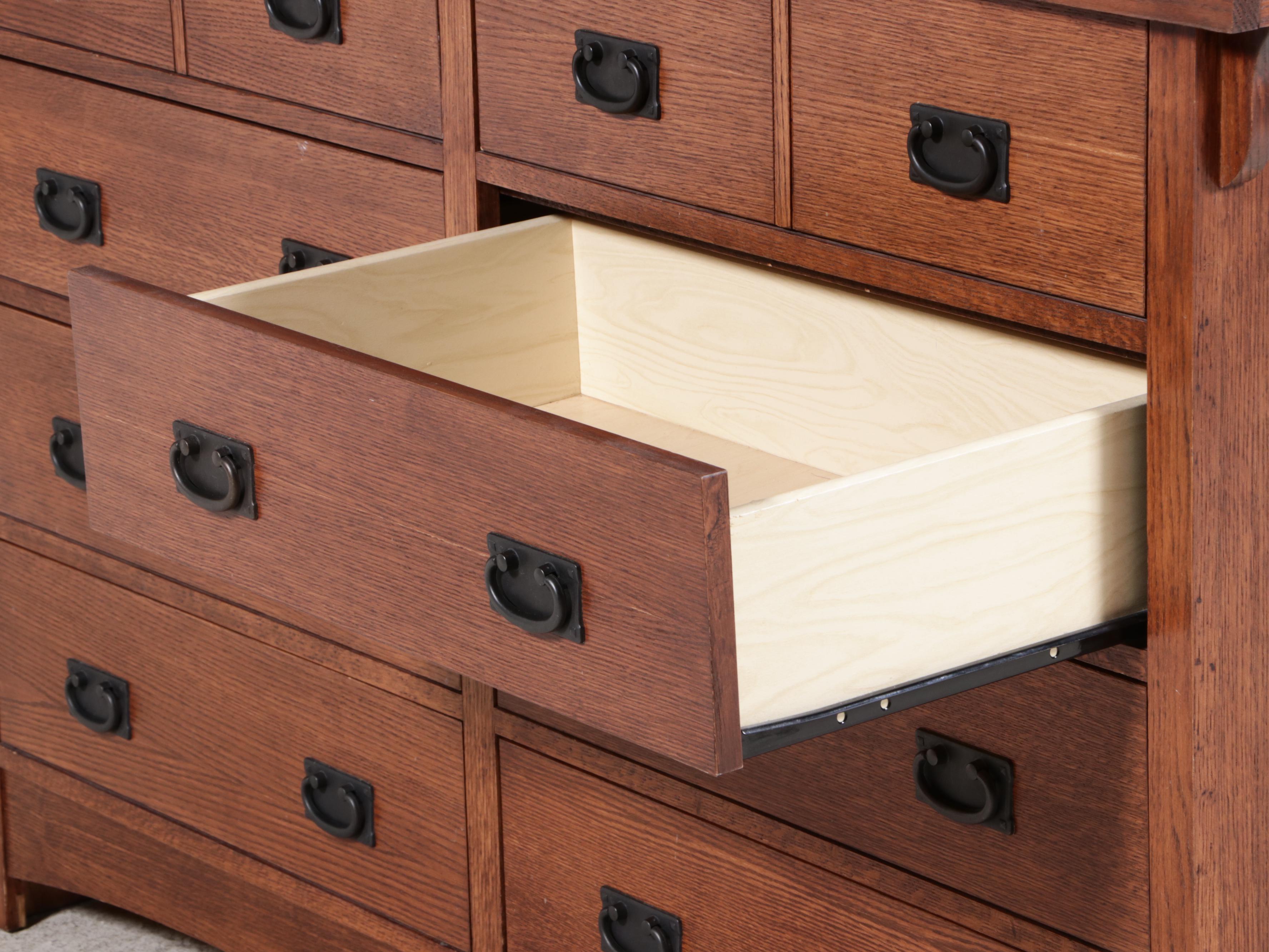 Mission Style Wooden Dresser with Mirror