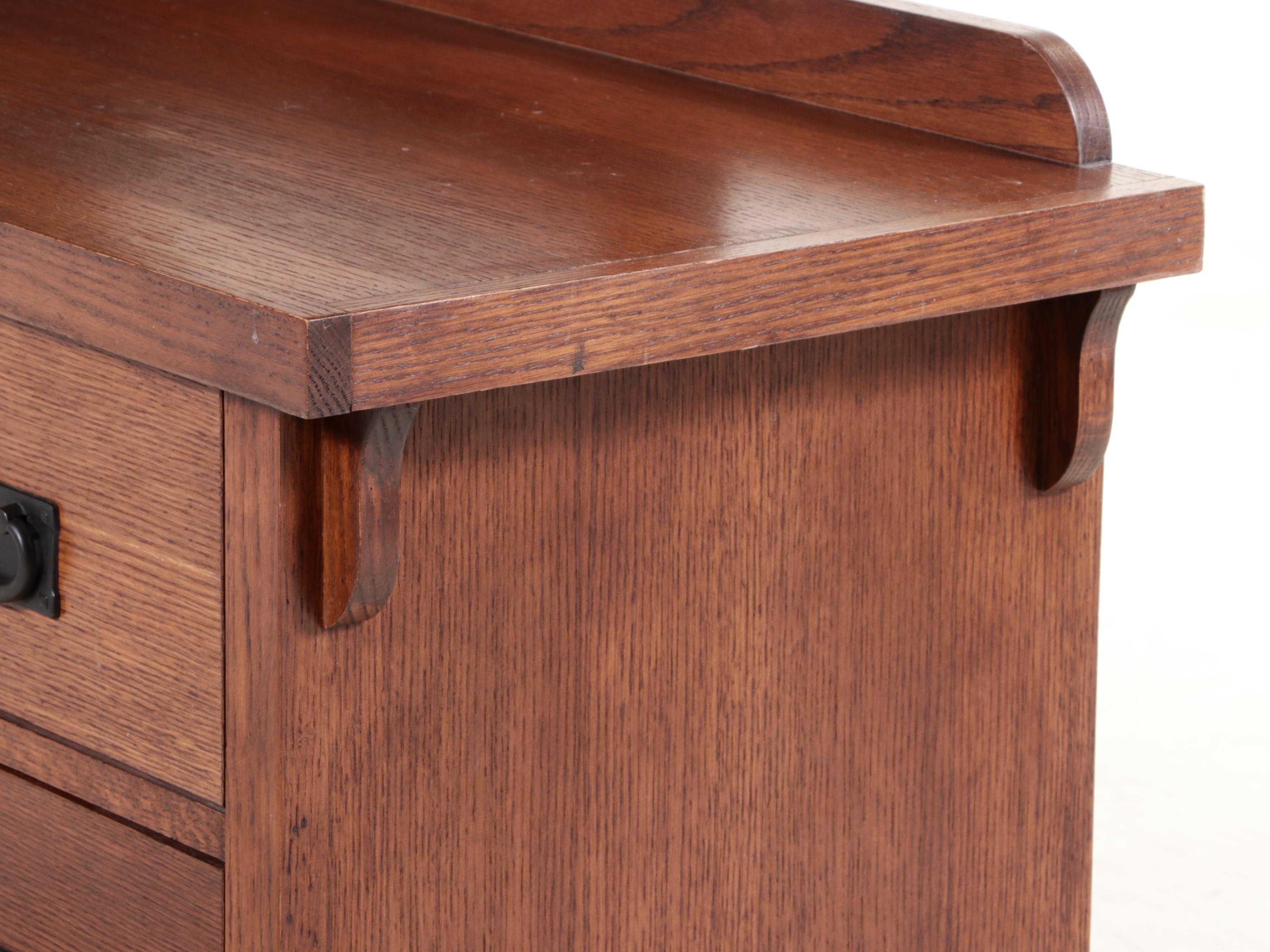 Mission Style Wooden Dresser with Mirror