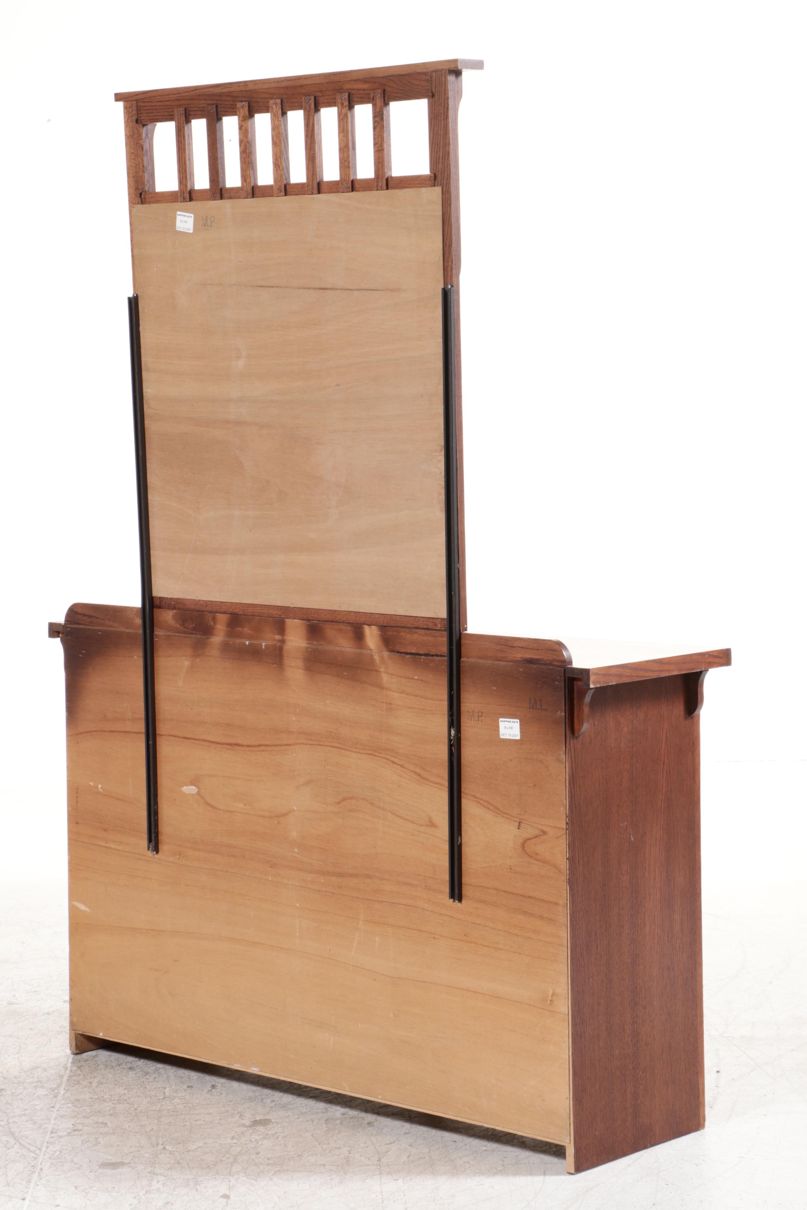 Mission Style Wooden Dresser with Mirror