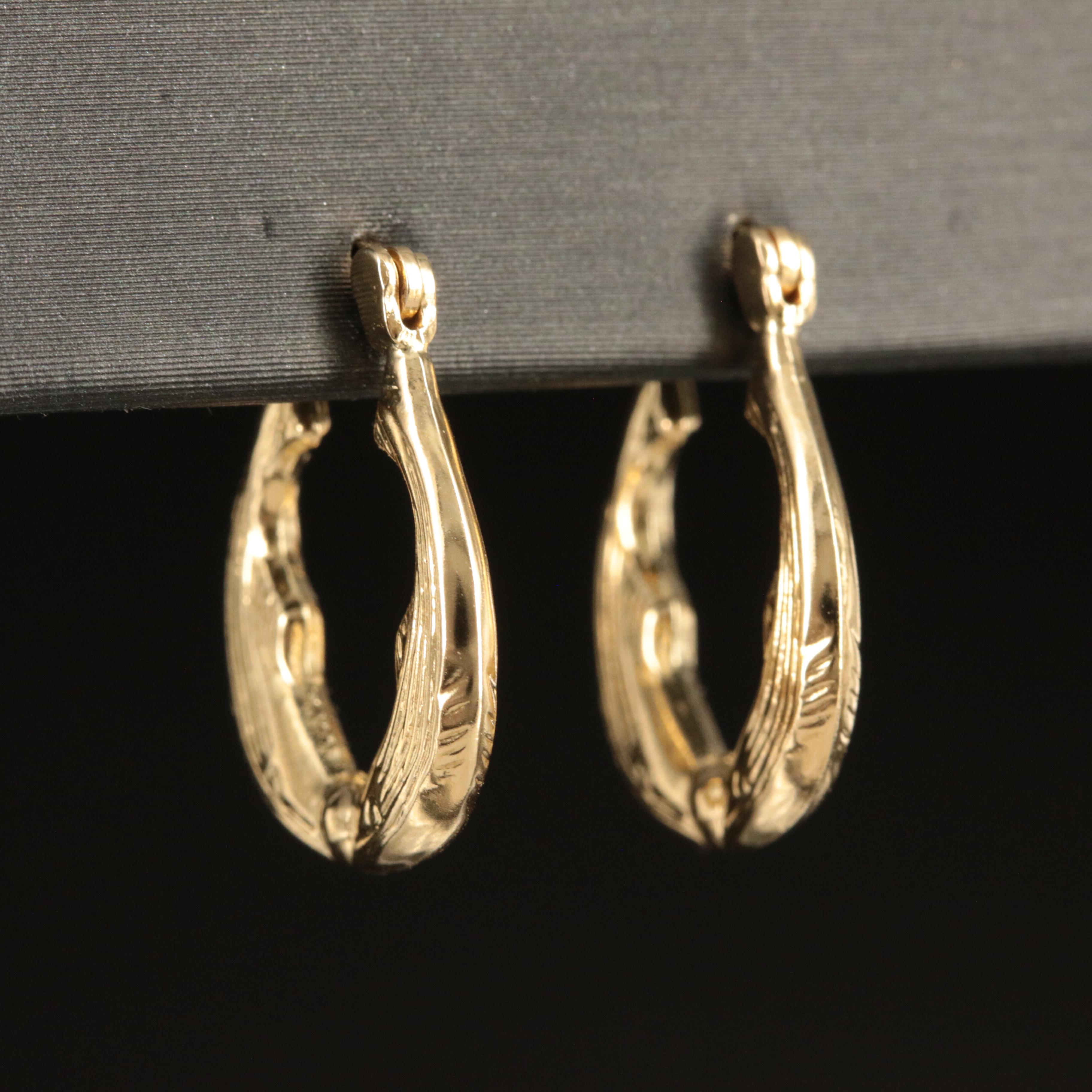 14K Kissing Dolphin Hoop Earrings