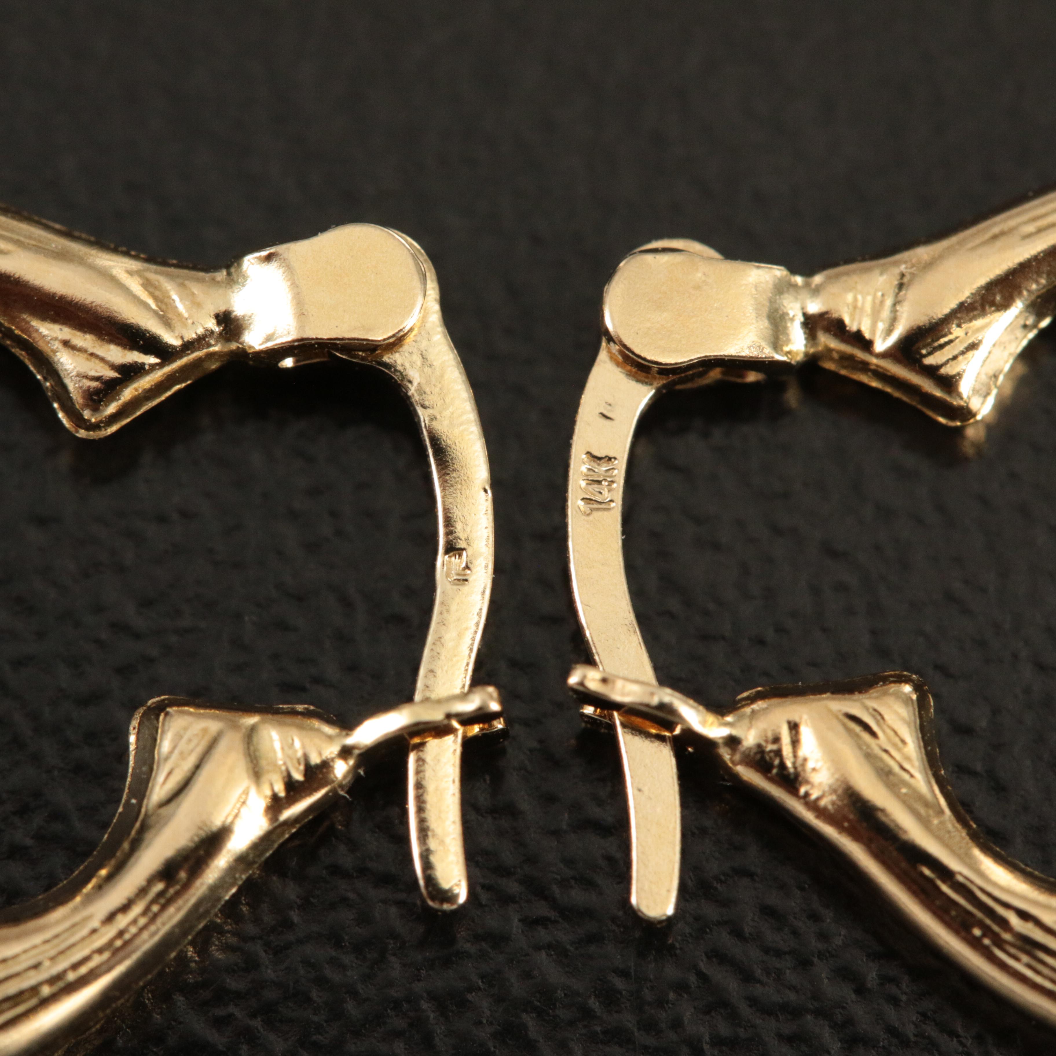14K Kissing Dolphin Hoop Earrings