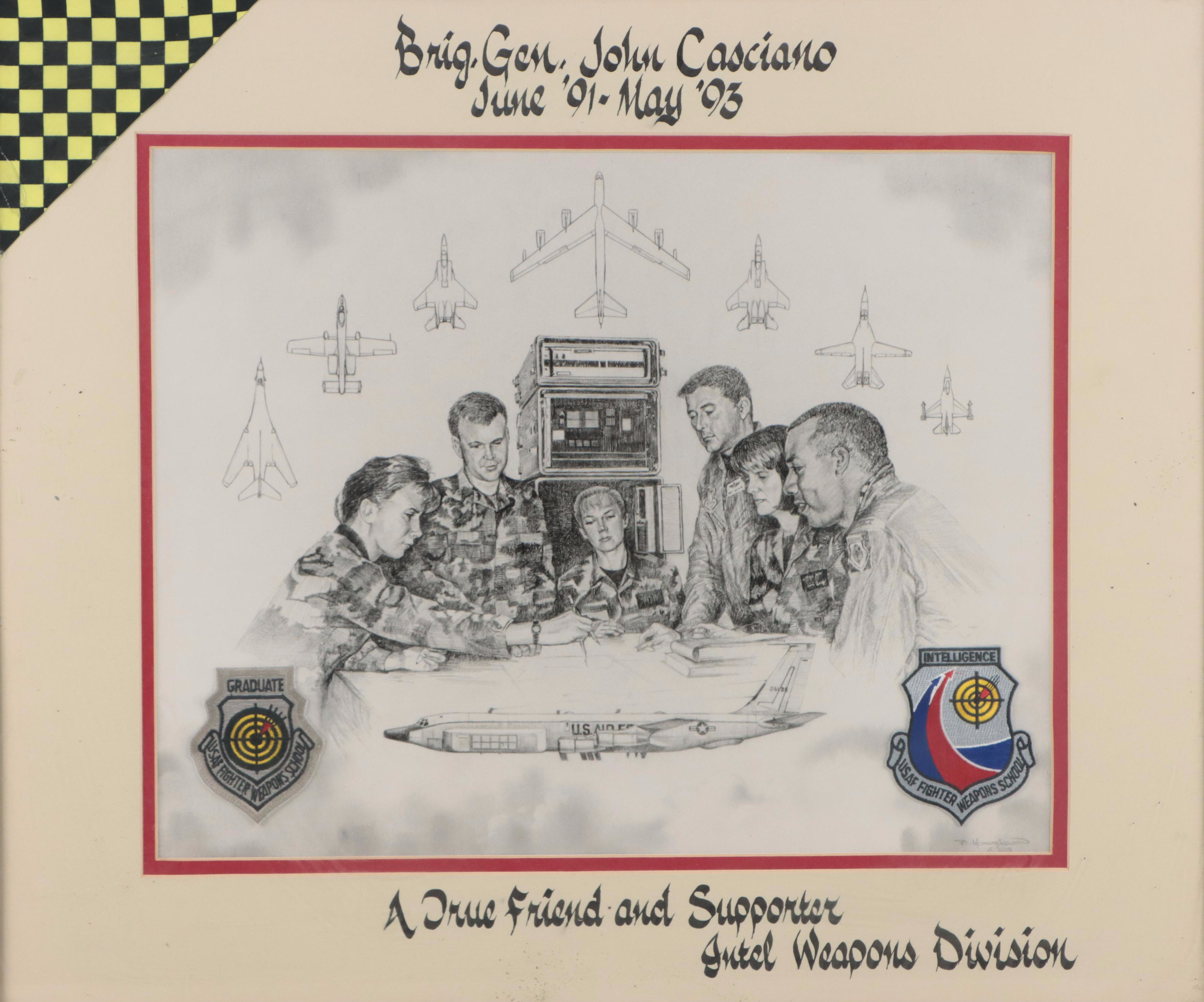 Tribute to Fighter Pilot Graphite Drawing, 1993