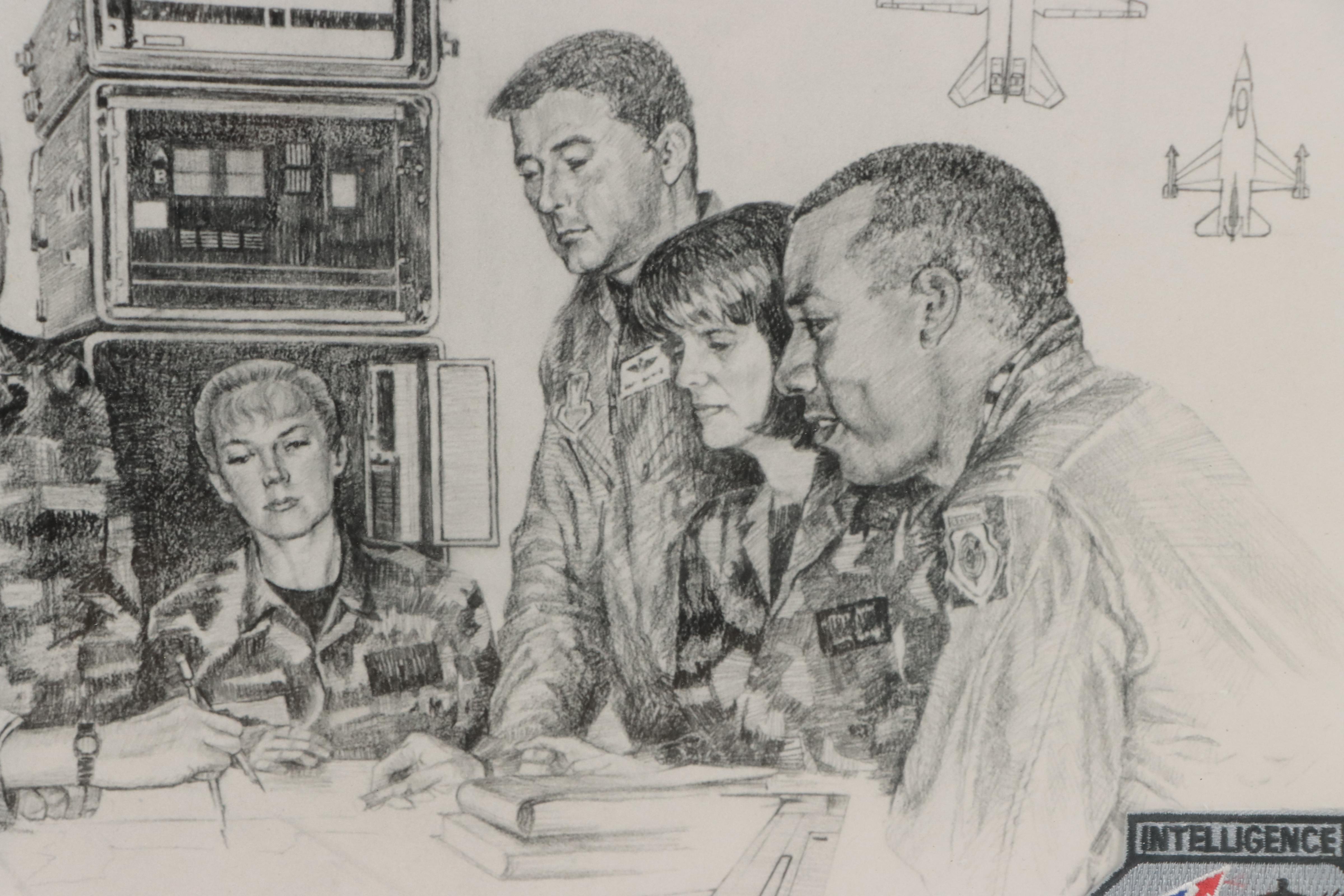 Tribute to Fighter Pilot Graphite Drawing, 1993