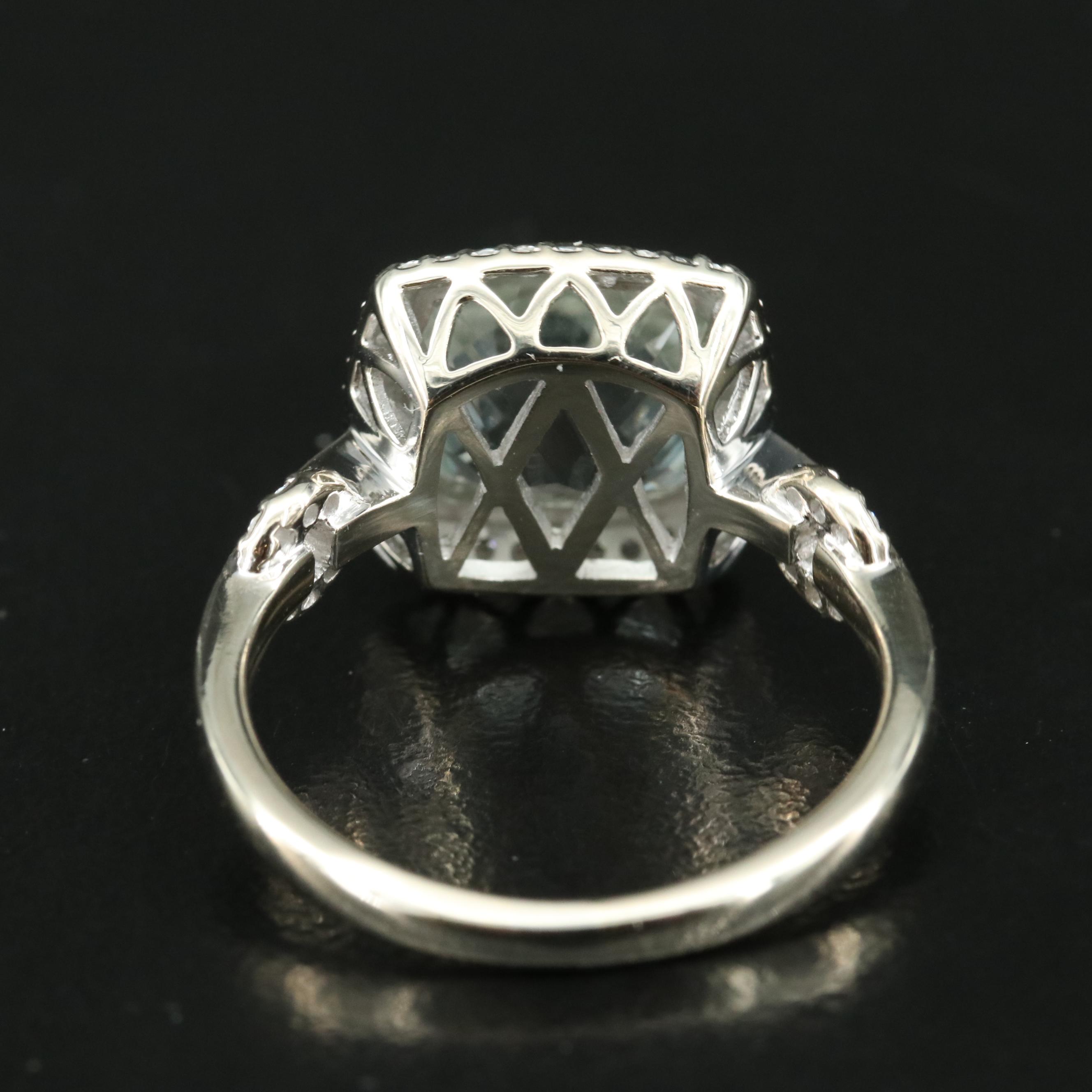 14K Prasiolite and Diamond Ring