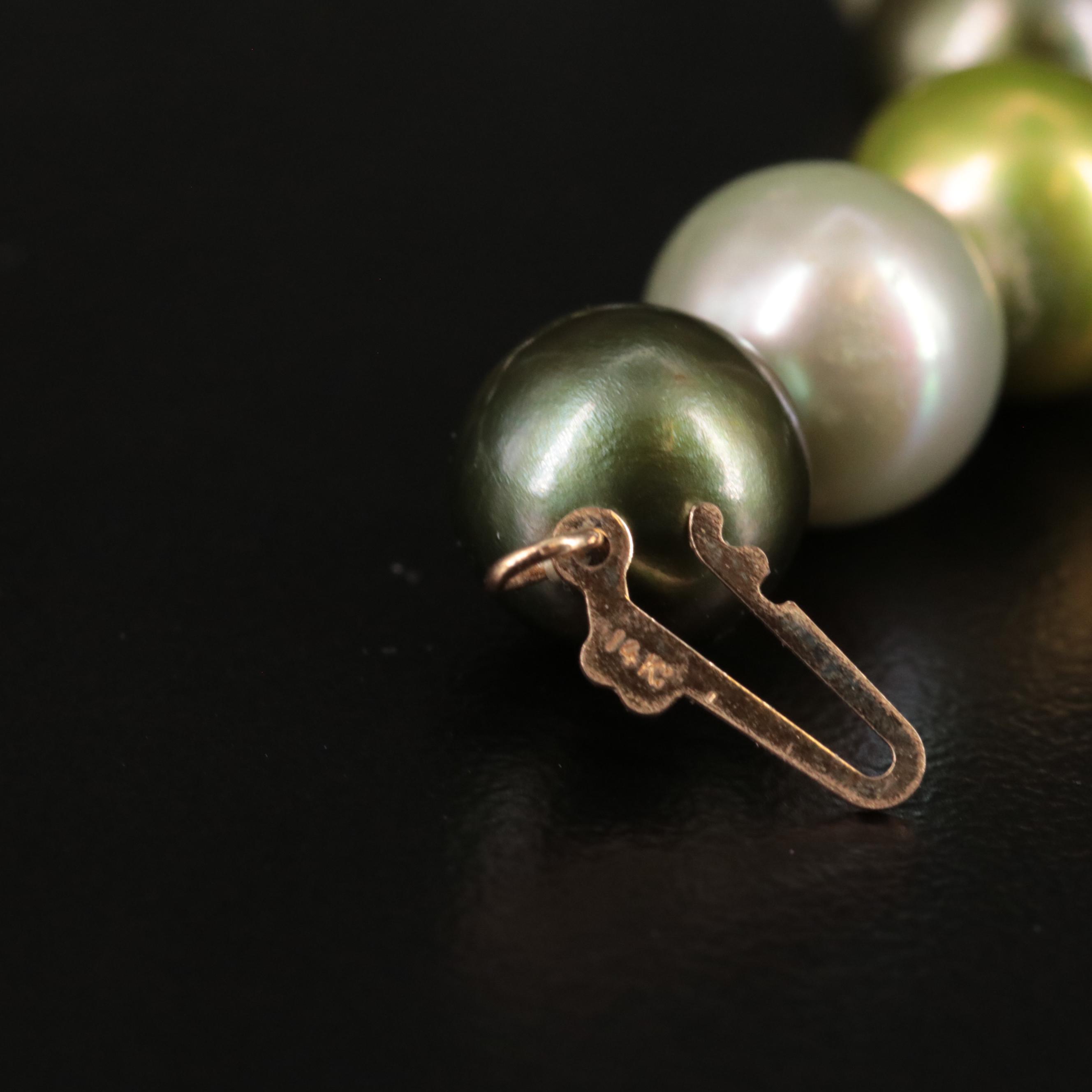 Matching 14K Pearl Necklace, Bracelet, and Stud Earrings