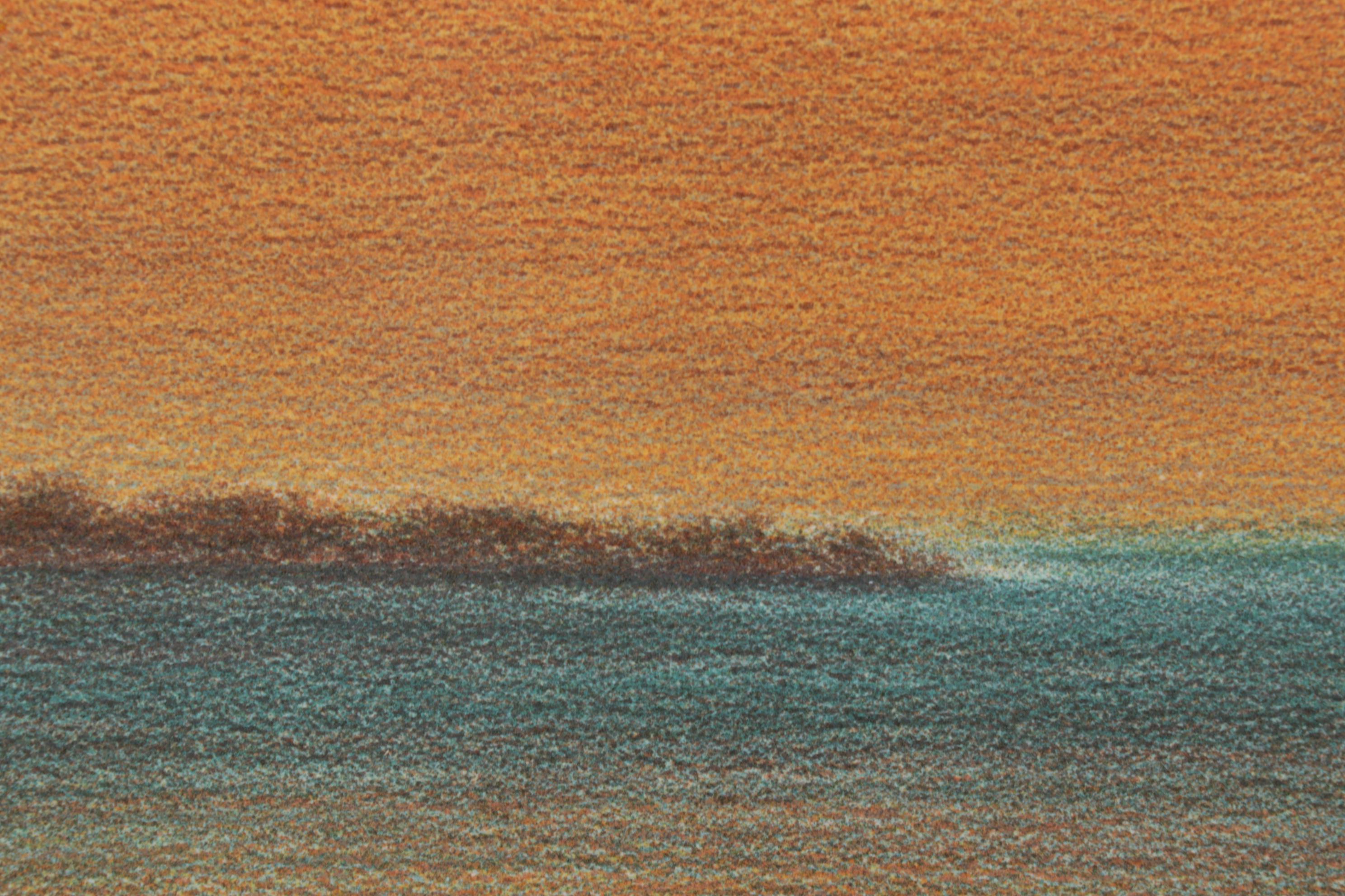 Roberto Righi Color Lithograph of Boats Floating Offshore, Circa 1970