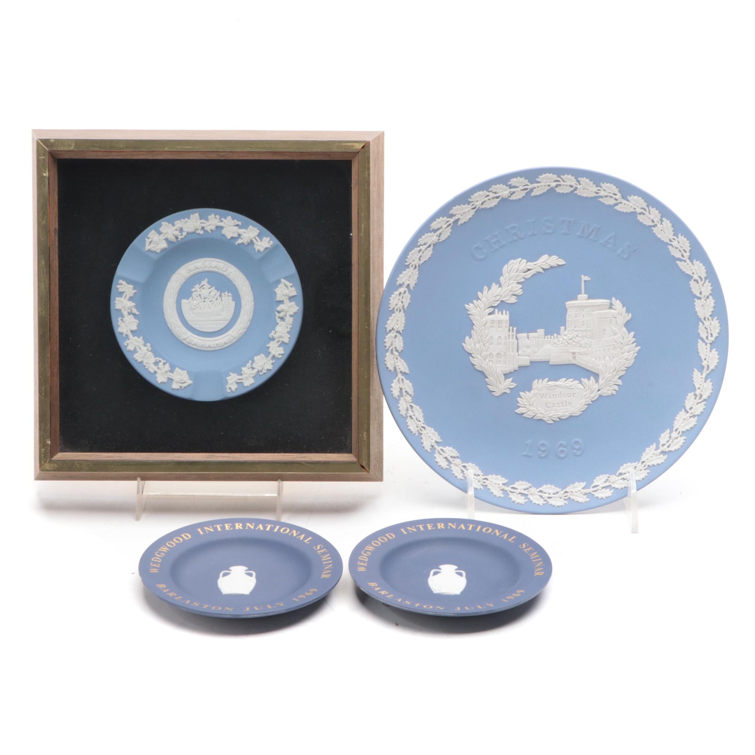 Wedgwood Jasperware Windsor Castle 1969 Christmas and Other Plates