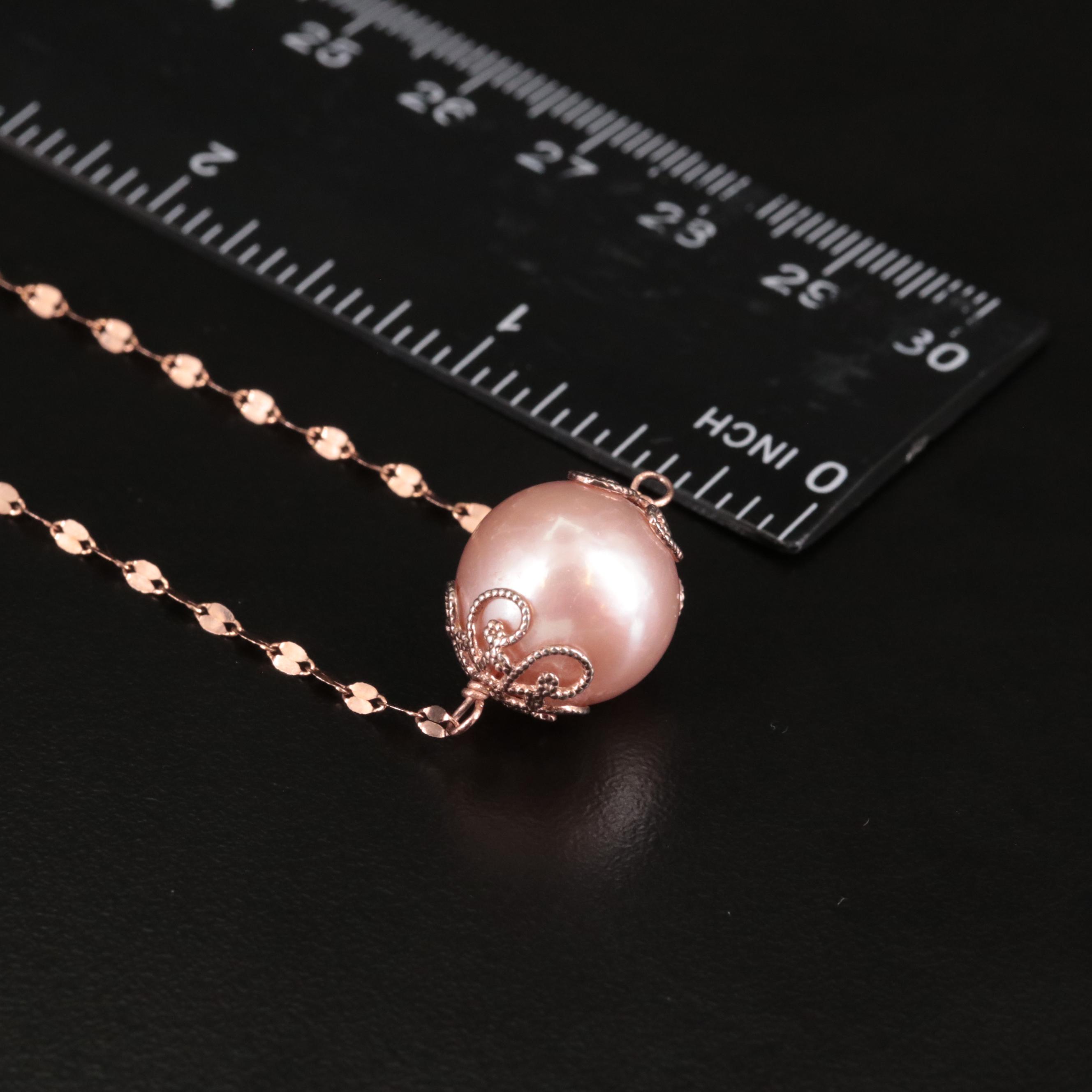 10K Pearl Drop Necklace